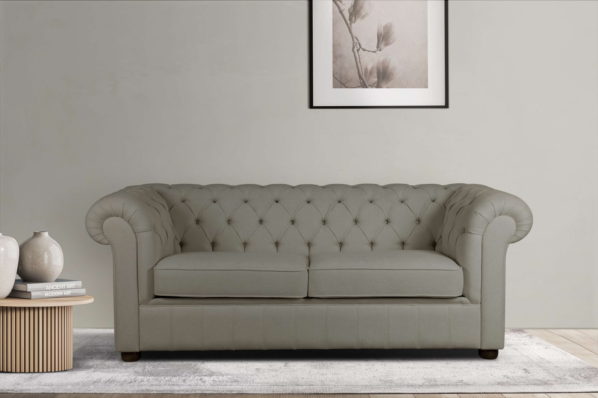 Home affaire 3-Sitzer »CHARENTE, optionale Schlafsofa, Chesterfield-Sofa, Bettfunktion«, mit edler Knopfheftung und typischen Armlehnen, B/T/H 198/89/74 cm