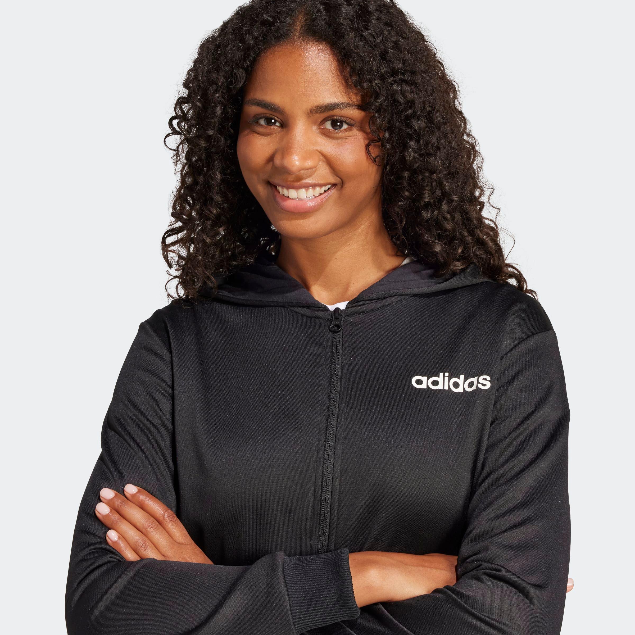 Thumbnail - adidas Sportswear Trainingsanzug "W LINEAR TS", (2 tlg.), Trainingsjacke mit Kapuze, Tracksuit