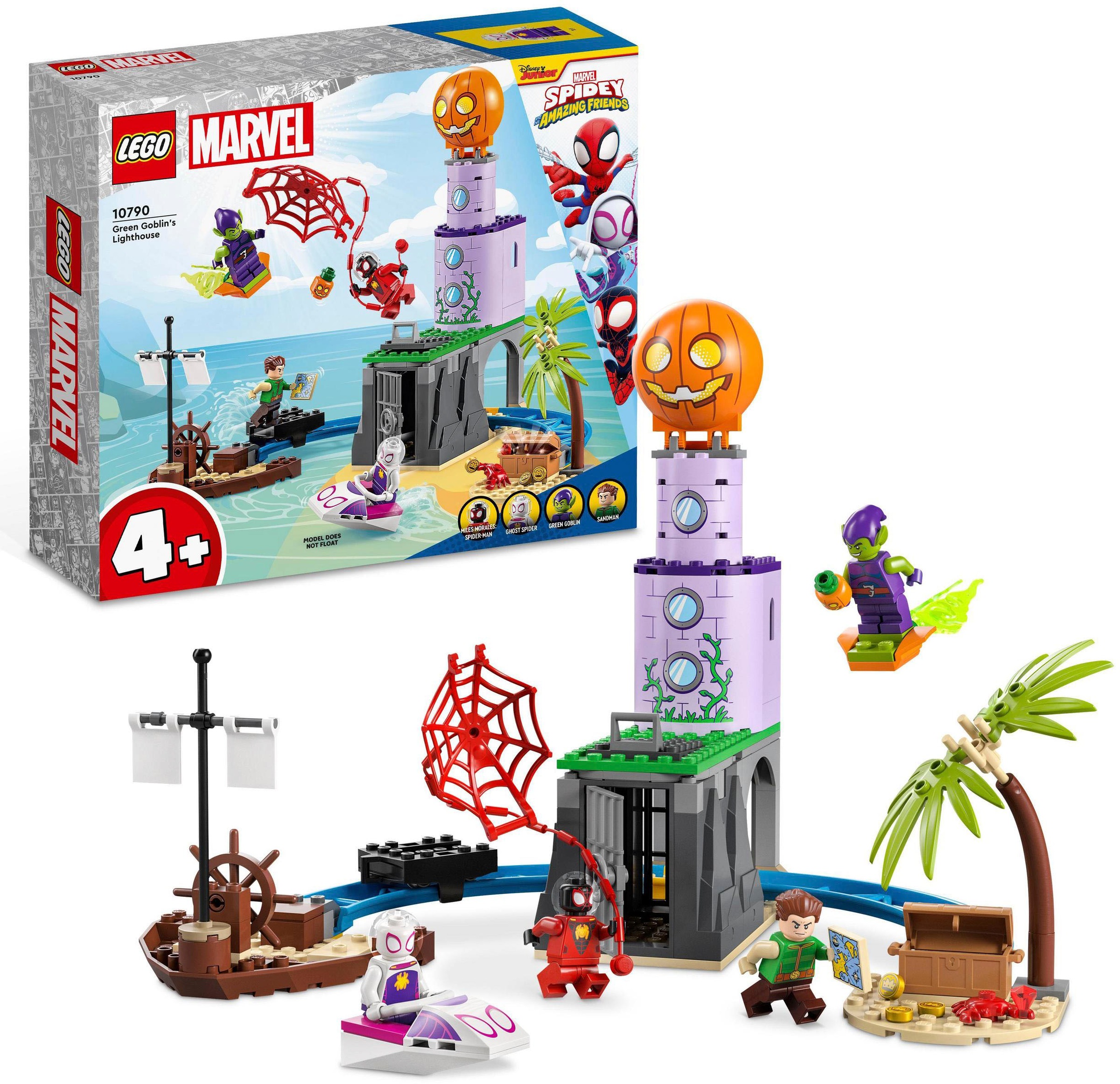 LEGO® Konstruktionsspielsteine »Spideys Team an Green Goblins Leuchtturm (10790), LEGO® Marvel«, (149 St.)