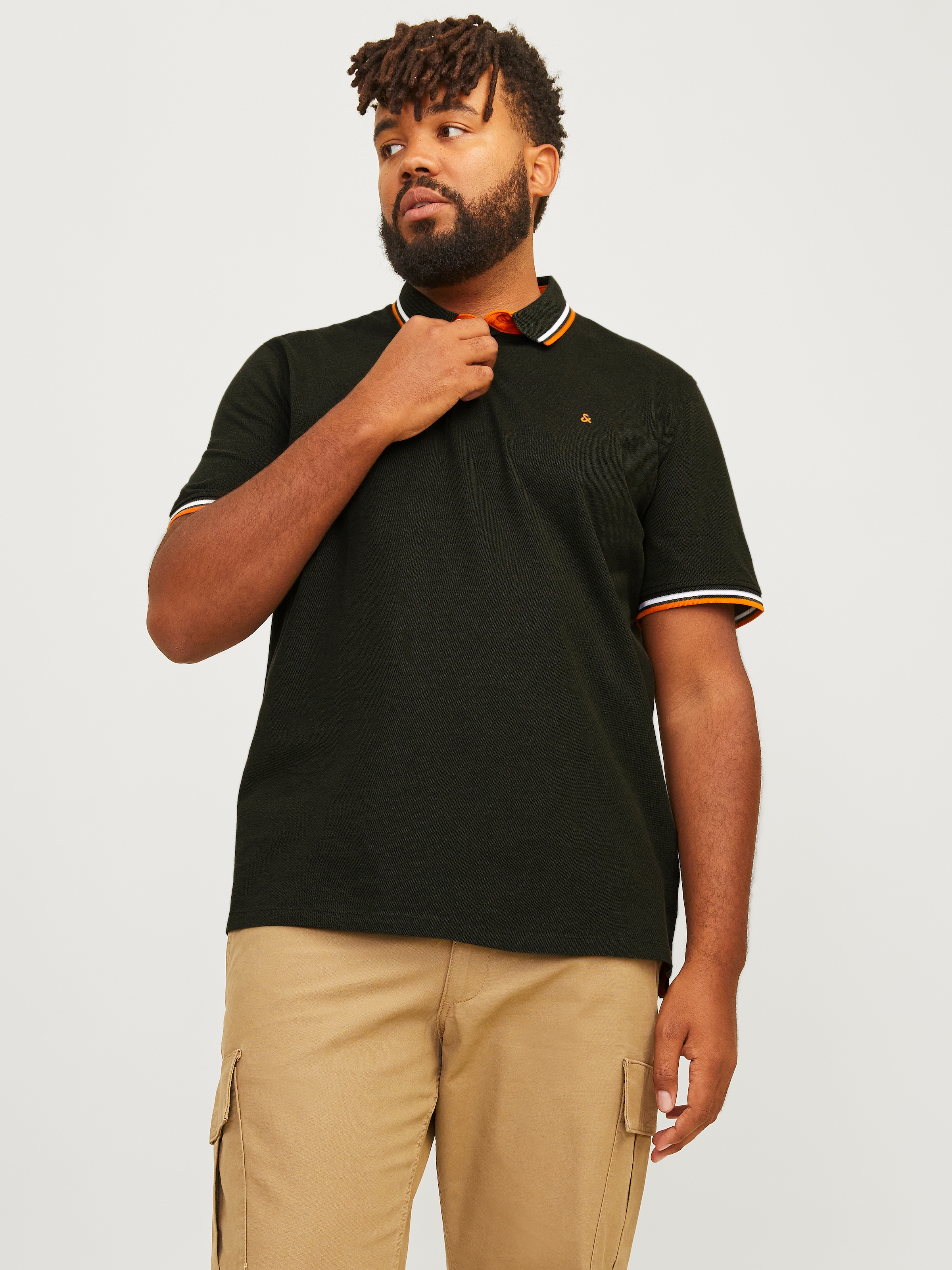 Jack & Jones PlusSize Poloshirt "JJEPAULOS POLO SS NOOS PLS", mit Logo Stickerei