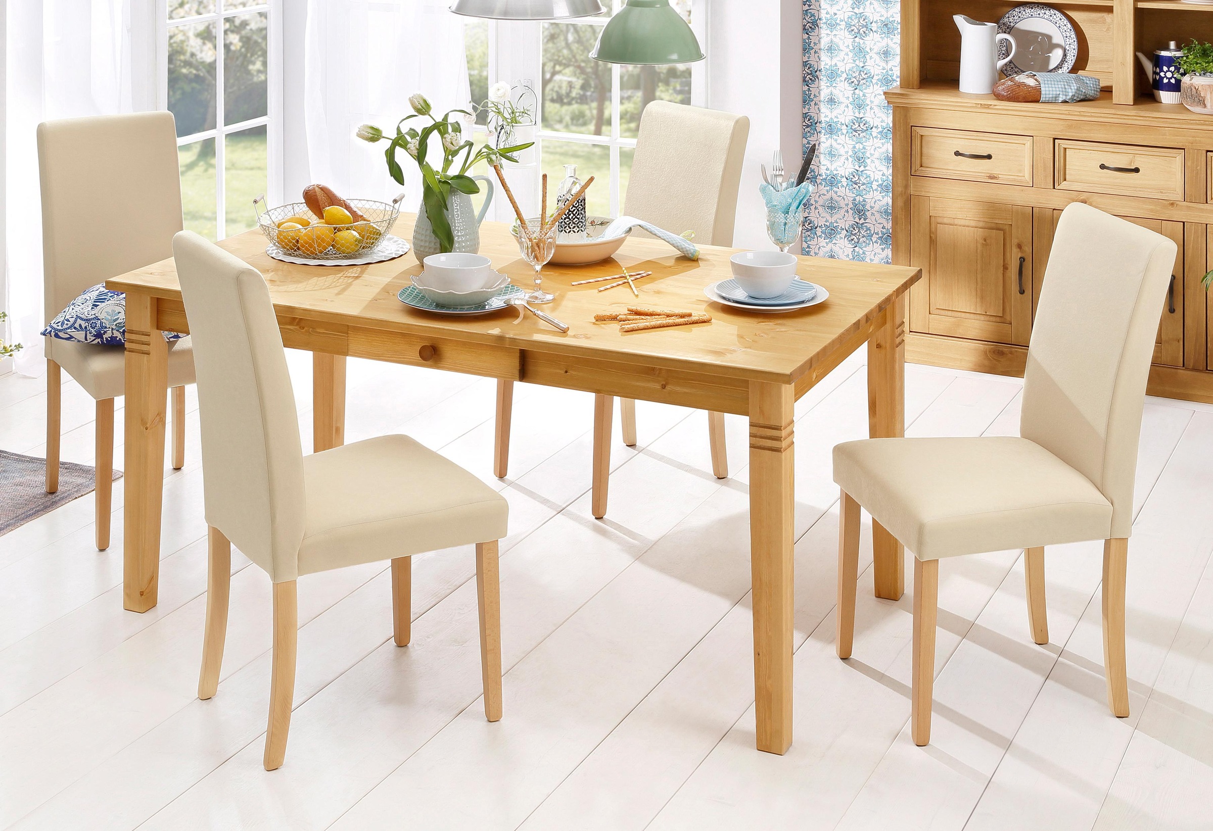 Home affaire Esstisch "Danuta" wahlweise mit Schublade, aus massiver Kiefer günstig online kaufen