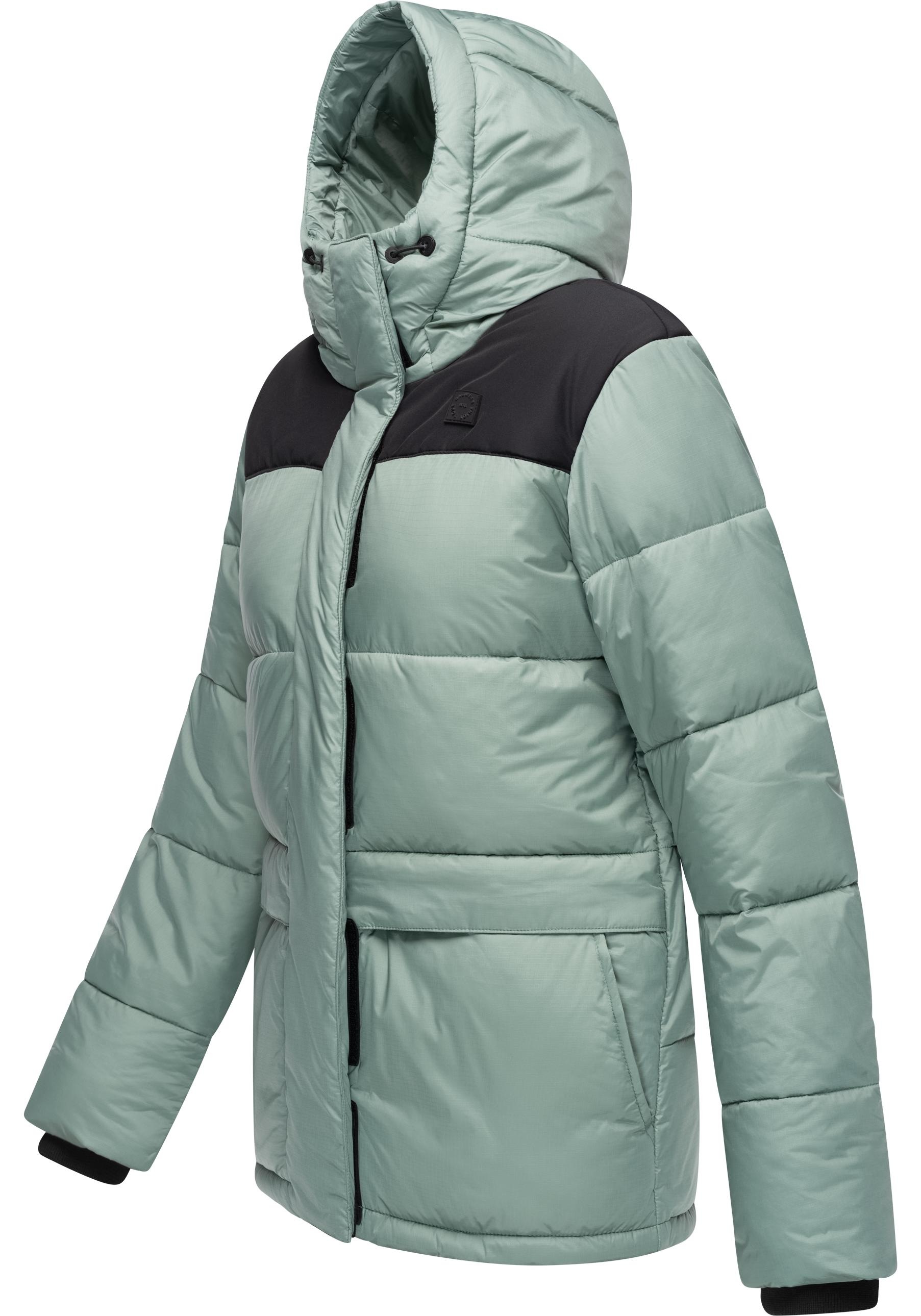 Ragwear Anorak »Wikesh«, mit Kapuze, stylische Winter Steppjacke mit Colourblocking