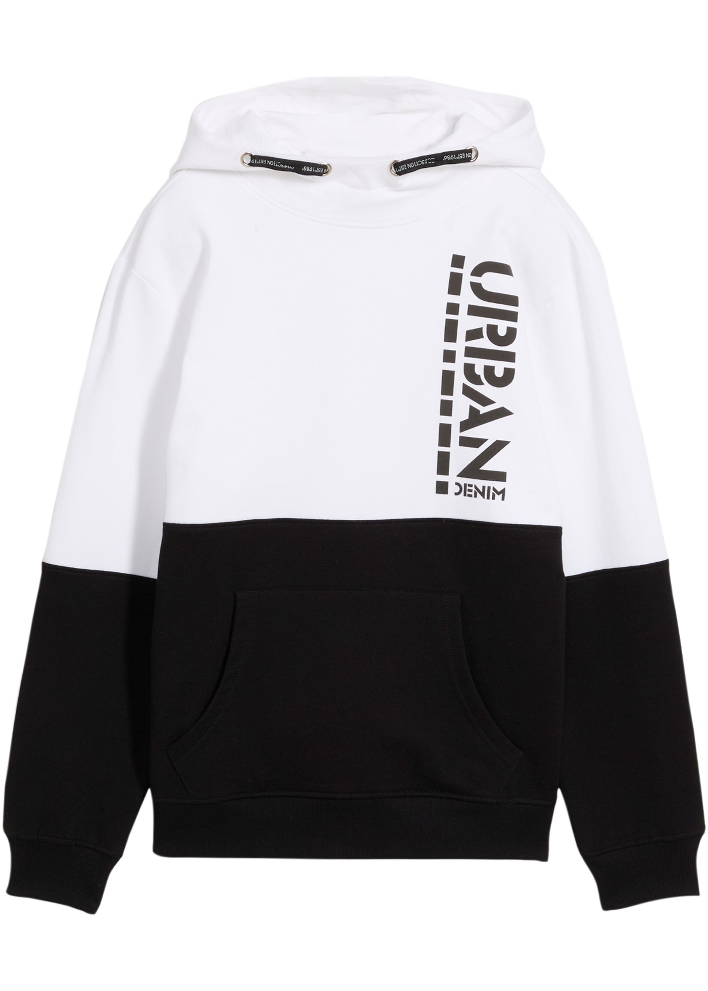 bonprix Kapuzensweatshirt »Hoodie aus reiner Baumwolle«, normale Passform, modernes Colorblocking-Design, aus Baumwolle
