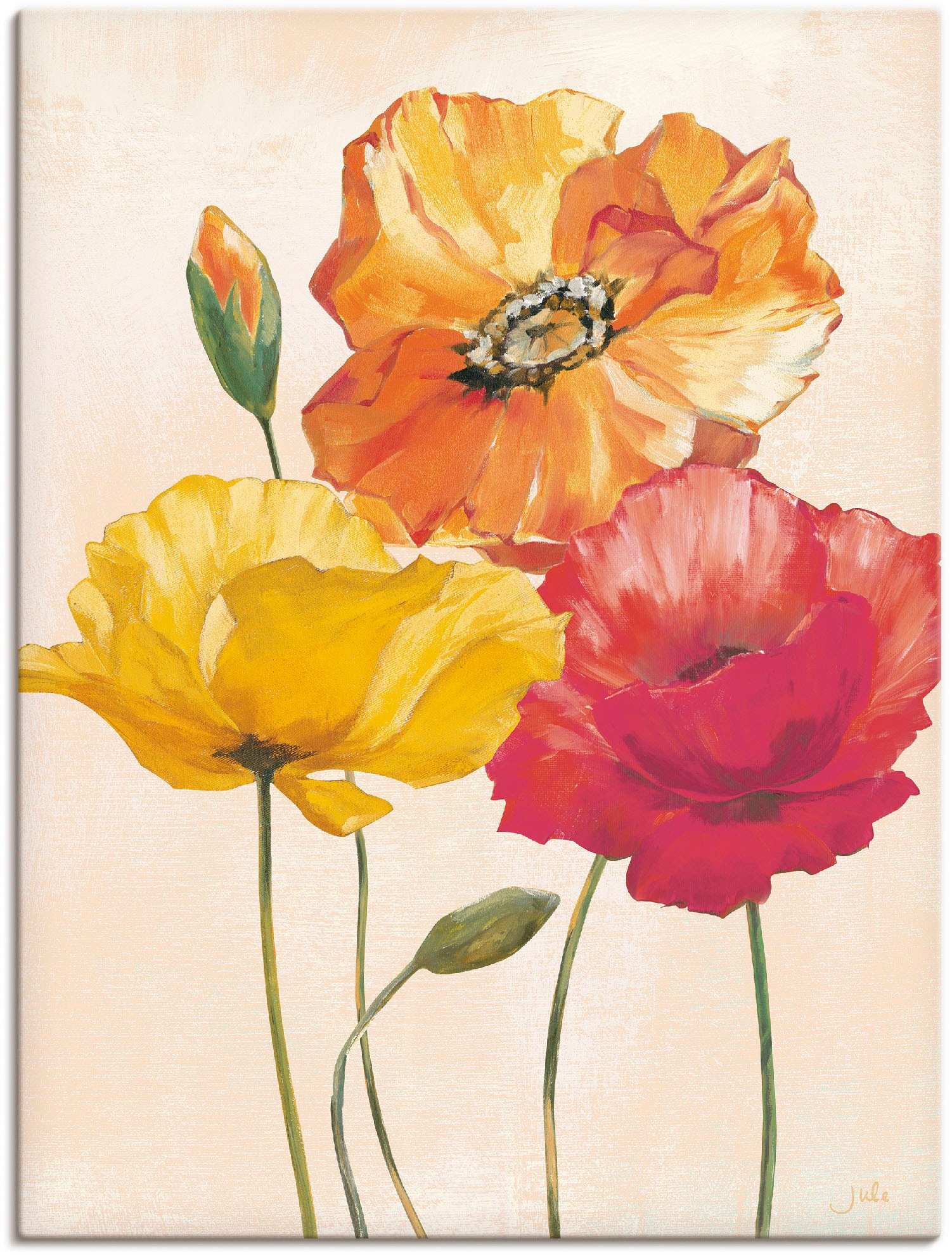 Artland Wandbild "Bunte Mohnblumen I" Blumenbilder 1 Stk. tlg. als Leinwand günstig online kaufen