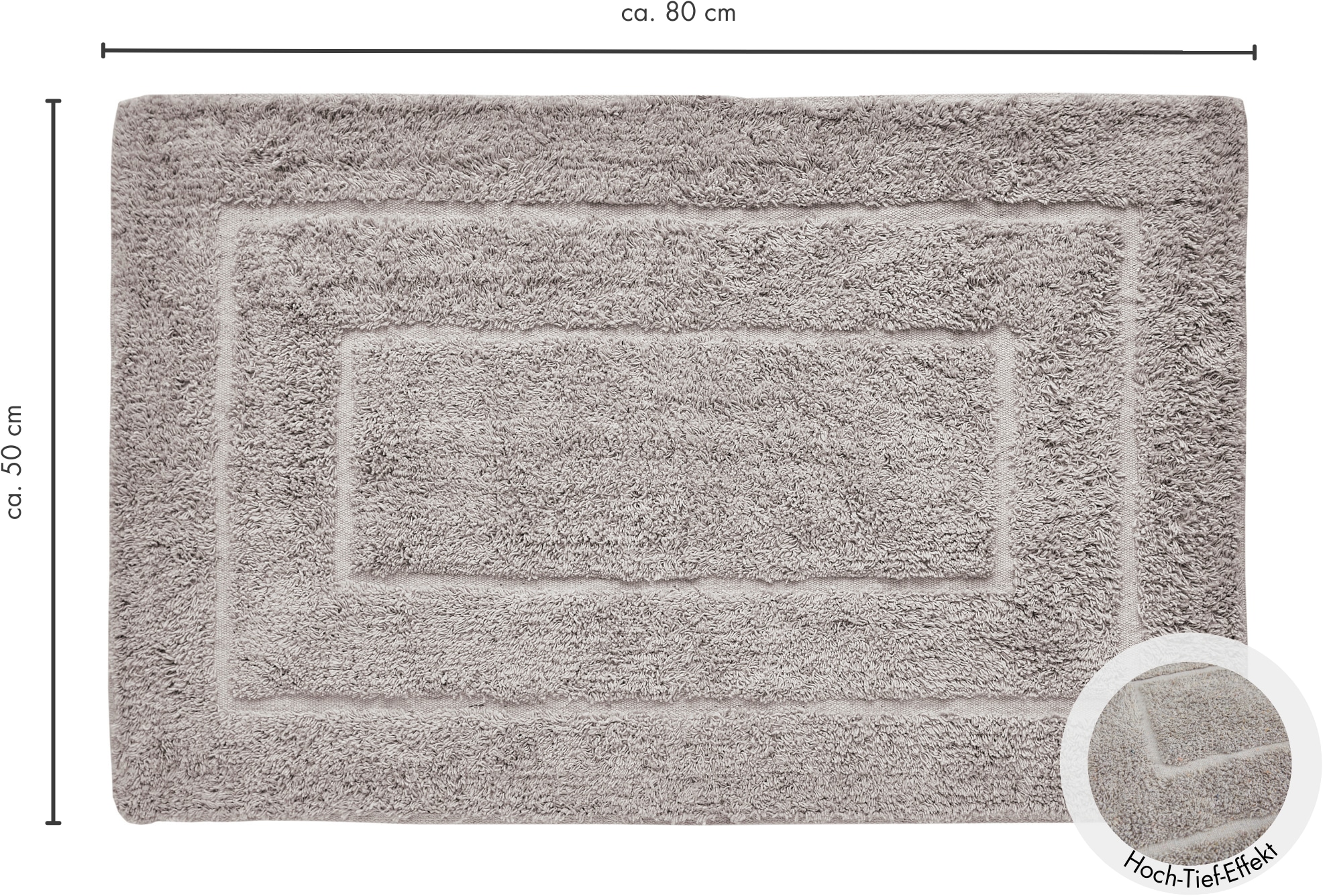 Andiamo Badematte »Havanna, 50x80 cm«, fußbodenheizungsgeeignet-schnell trocknend, Badteppich, Uni Farben, Hoch-Tief Effekt, verschiedene Designs