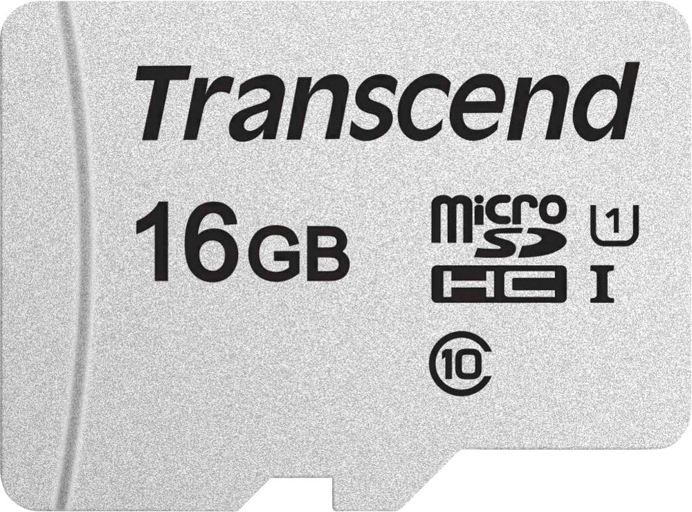 Transcend Speicherkarte »300S microSDHC 16GB mit Adapter«, (Class 10 95 MB/s Lesegeschwindigkeit)