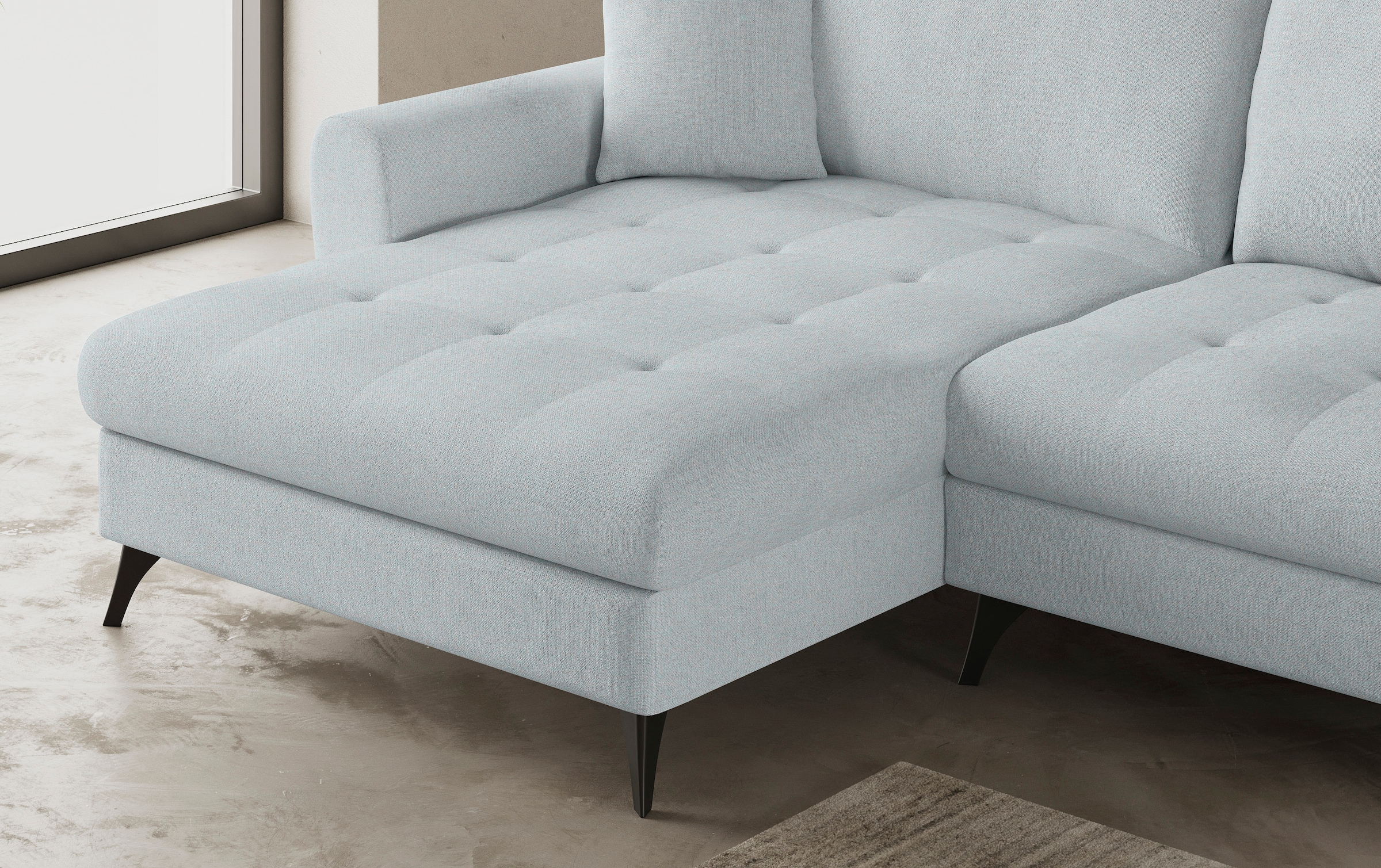 Mr. Couch Ecksofa »Blackburn II L-Form«, Wahlweise mit Kaltschaumpolsterung bis 140 kg belastbar