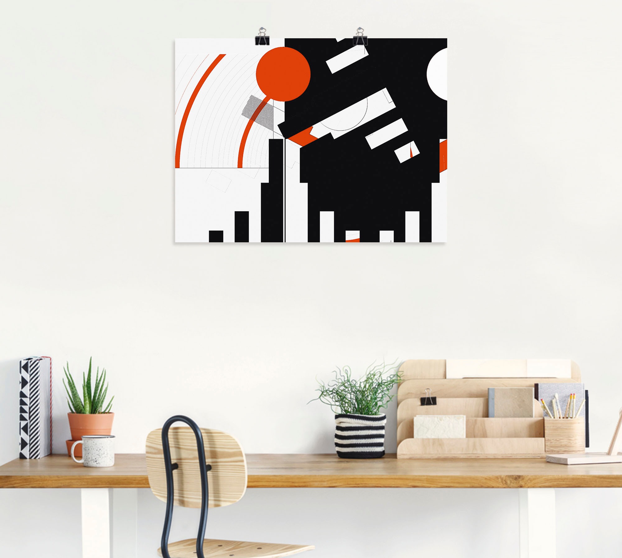 Thumbnail - Artland Wandbild "Schwarz weiß trifft rot Version 5" Muster 1 Stk. tlg. ohne Rahmen