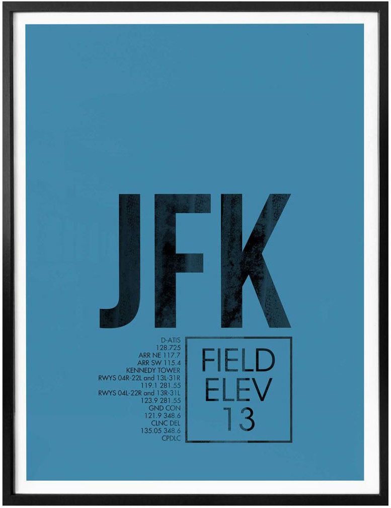 kaufen St.), JFK Poster, Bild, »Wandbild New Poster | (1 Flughafen Wandbild, Flughafen, Wall-Art BAUR Wandposter York«,