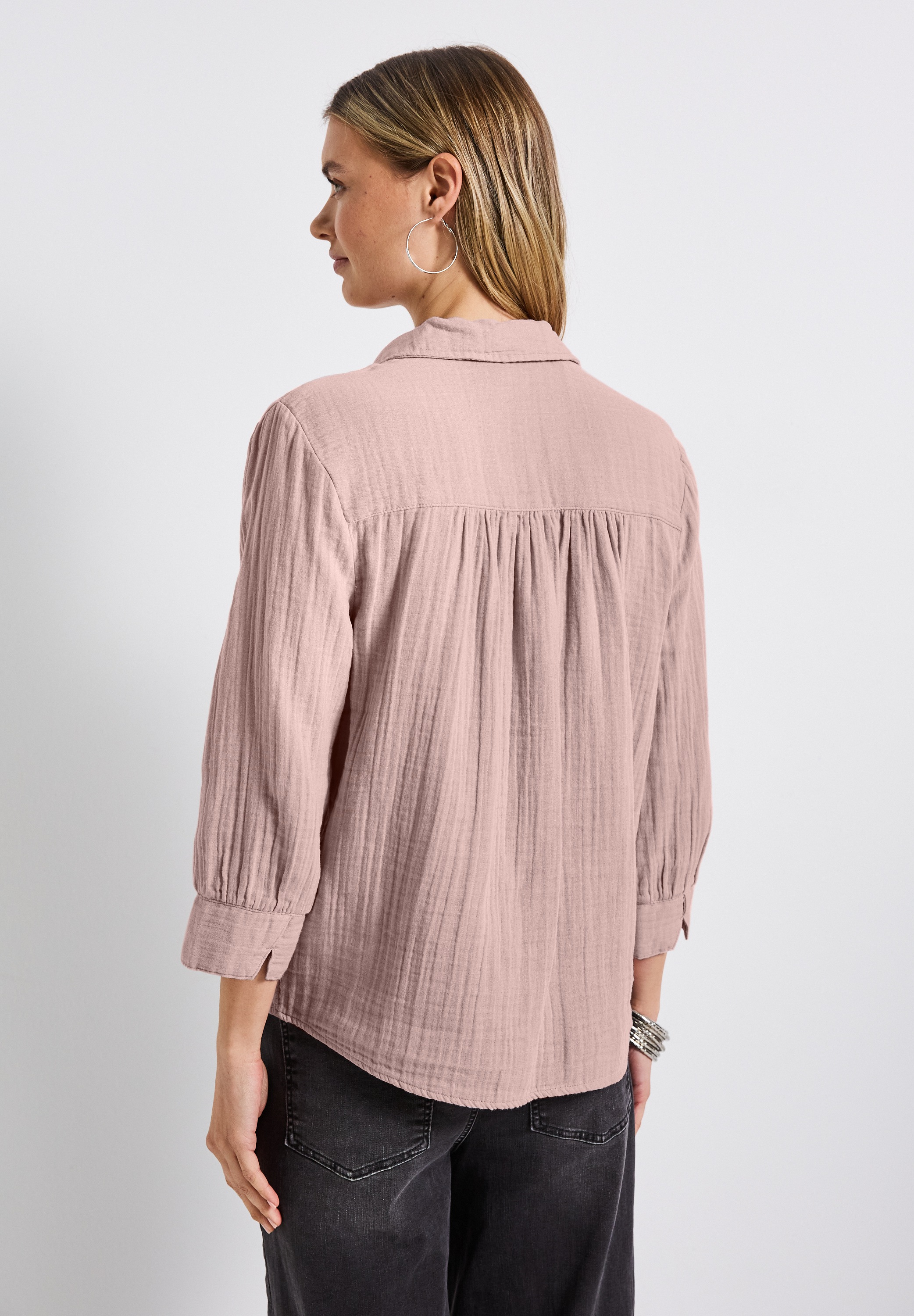 STREET ONE Hemdbluse, aus reiner Baumwolle