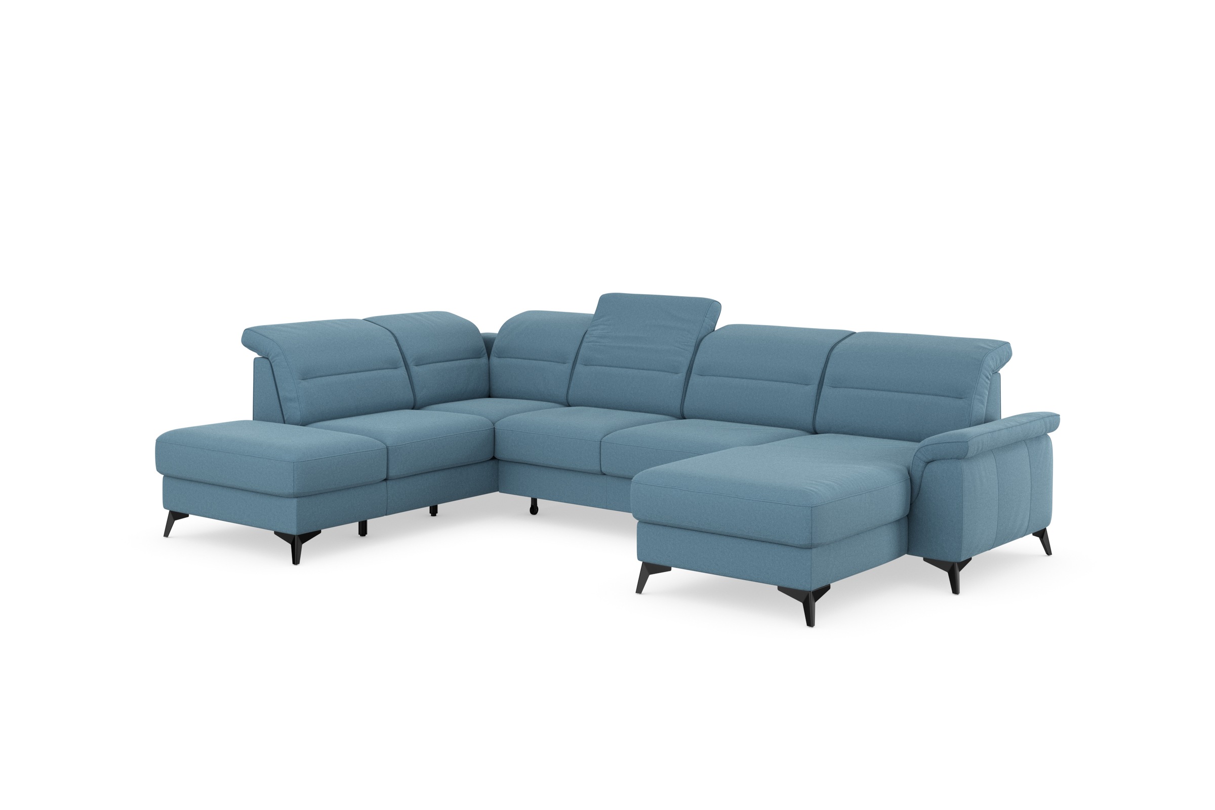 sit&more Wohnlandschaft »Sinatra U-Form«, optional mit Kopfteilverstellung und Armteilfunktion, Metallfüße