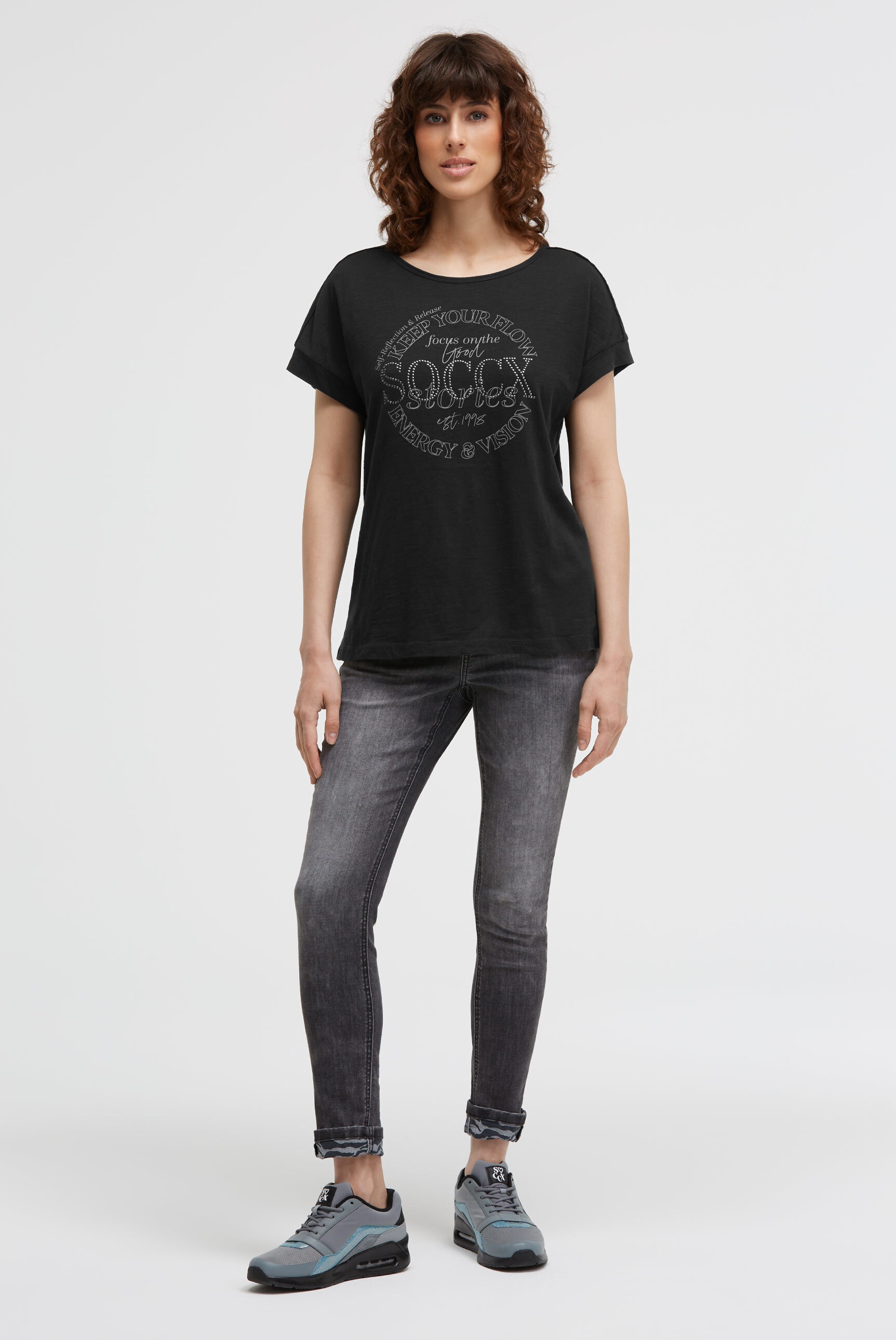 Thumbnail - SOCCX Rundhalsshirt mit überschnittenen Schultern