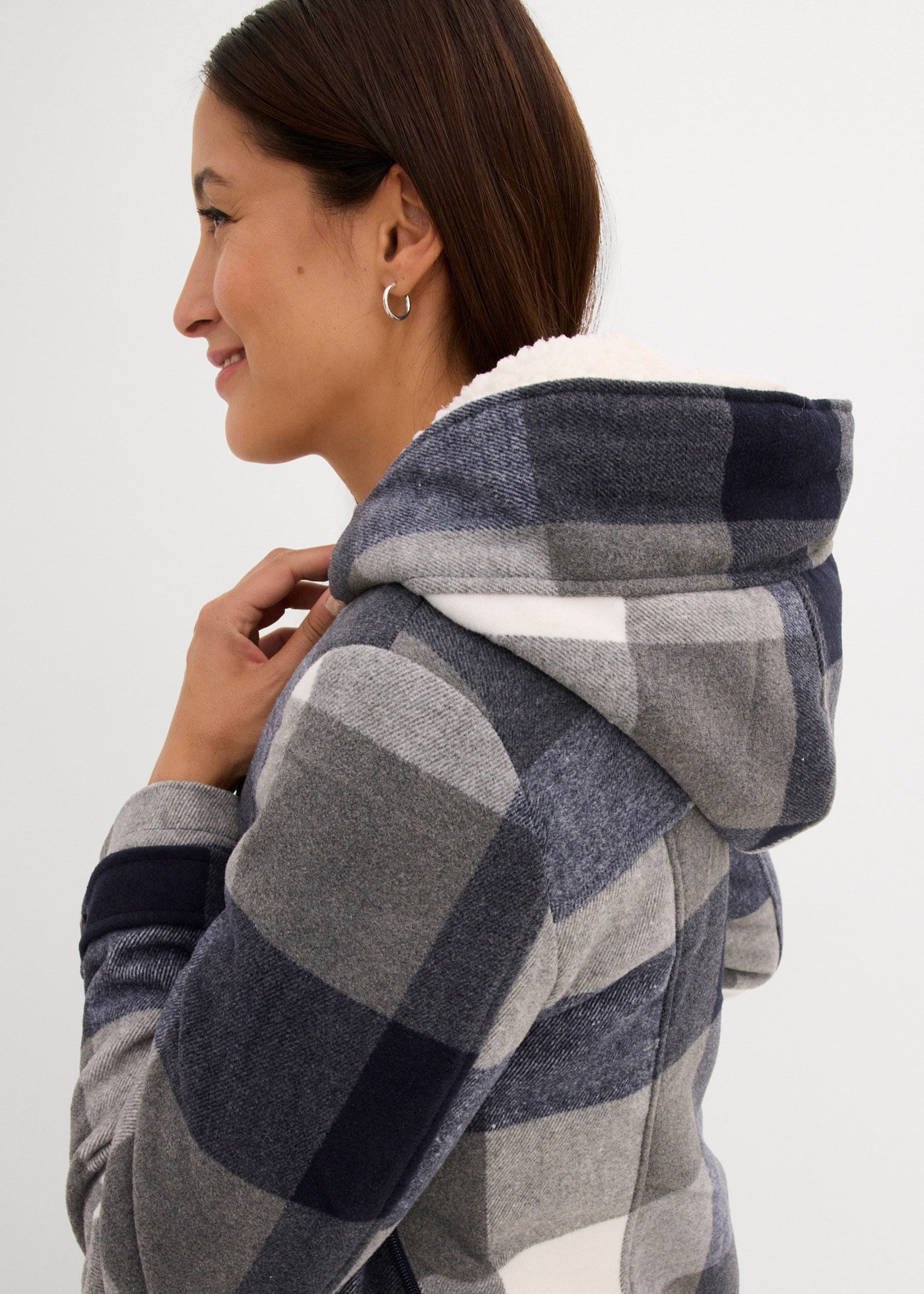 bonprix Umstandsjacke »Woll-Umstandsjacke mit Teddyfutter / Tragejacke« mit Kapuze Winterjacke mit Teddyfutter und Kapuze, Woll-Umstandsjacke