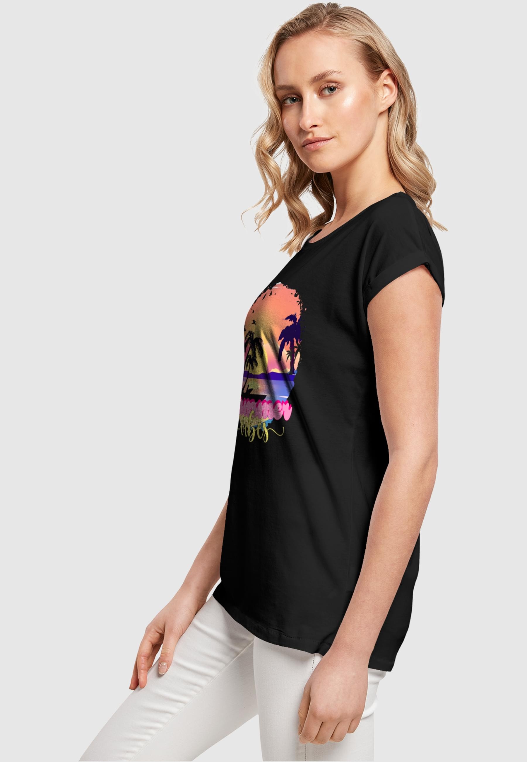 Merchcode T-Shirt »Merchcode Damen Ladies Summer Vibes Sunset Extended Shoulder Tee«, (1 tlg.)