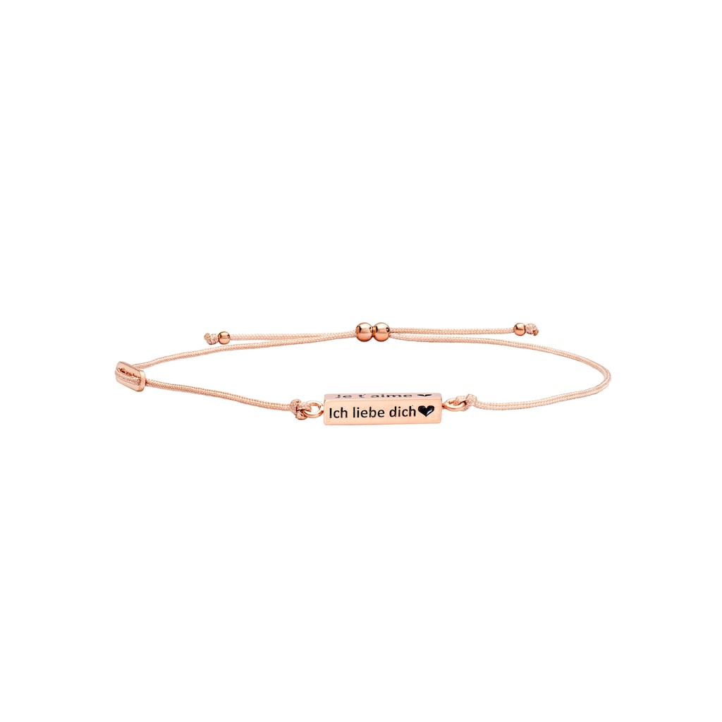 Julie Julsen Armband »CUBE, ROTVERGOLDET, »ICH LIEBE DICH«, JJBR0448.2«