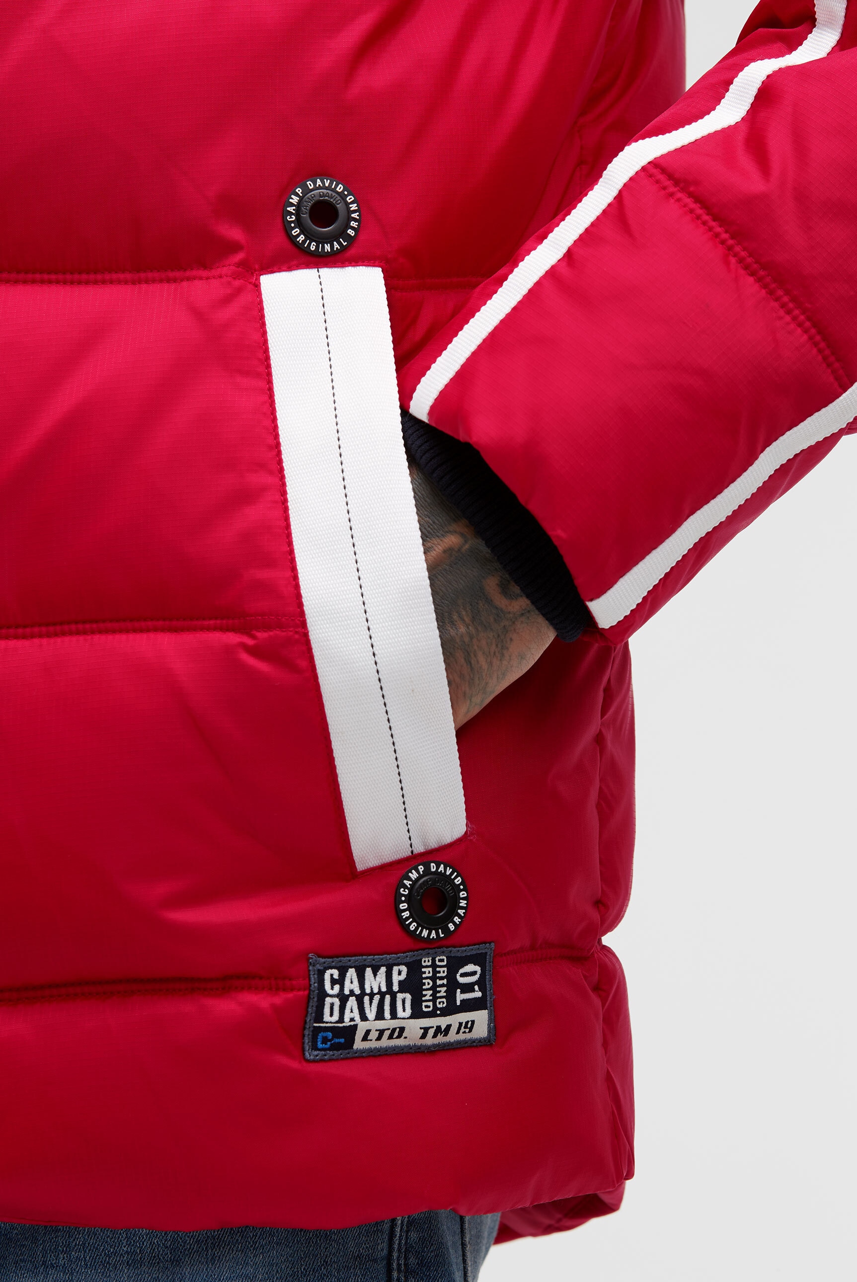 CAMP DAVID Winterjacke mit Kapuze mit abtrennbarer Kapuze