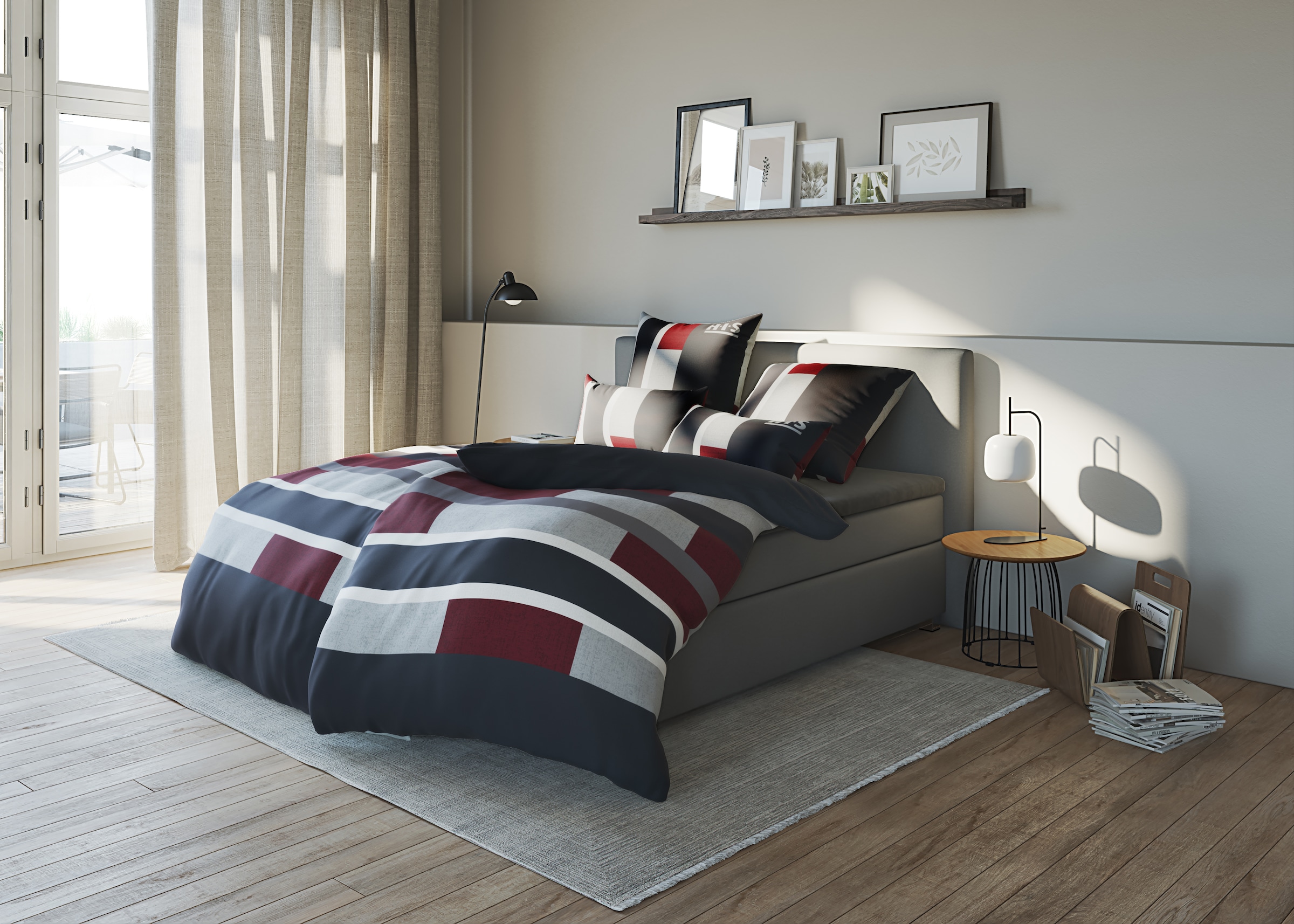 OTTO home Bettwäsche "Etienne in Gr. 135x200 oder 155x220 cm" 2 Stk. Bettwäsche aus Baumwolle mit Streifen, Marke H.I.S by OTTO home