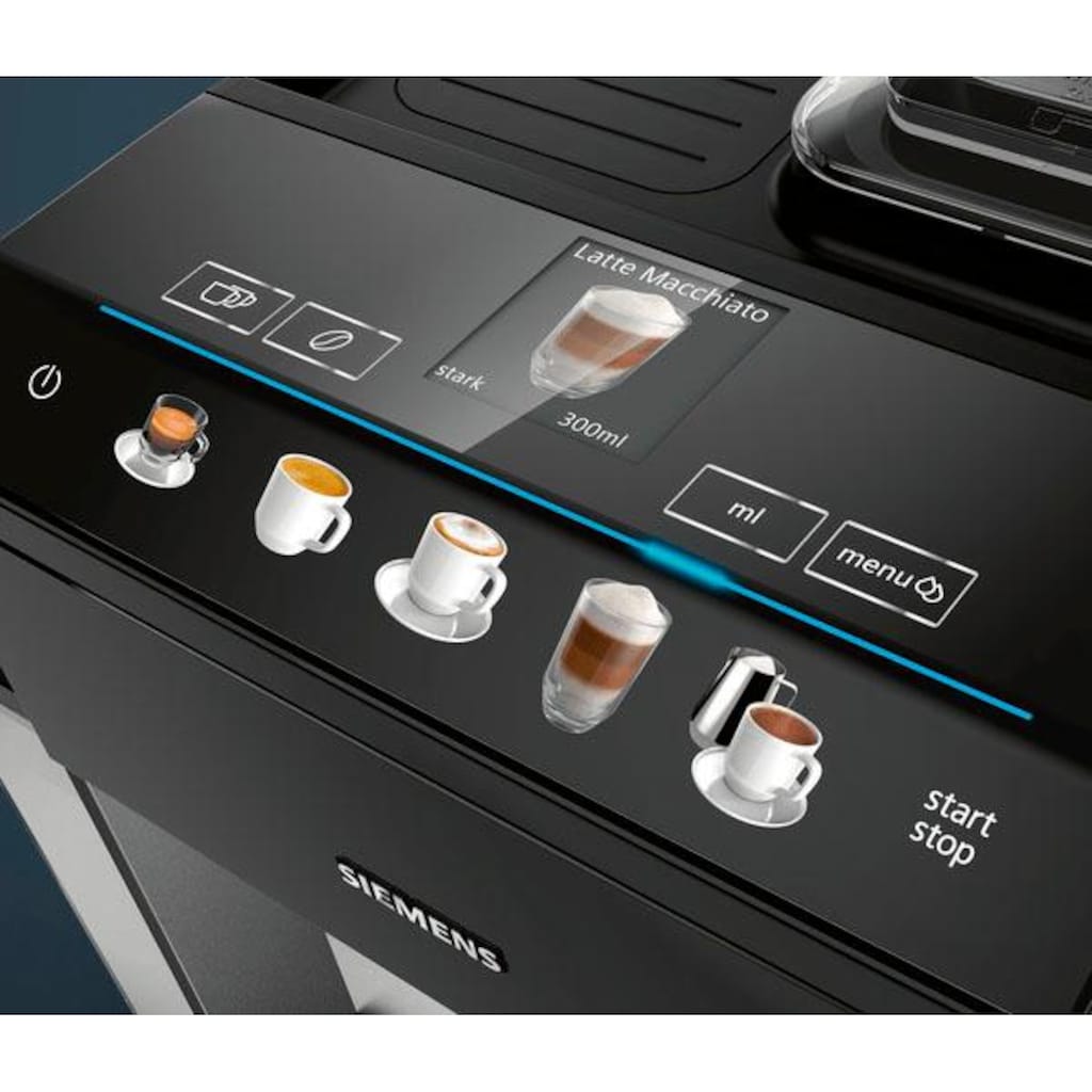 SIEMENS Kaffeevollautomat »EQ.5 500 integral TQ505D09«, einfache Bedienung, integrierter Milchbehälter, zwei Tassen gleichzeitig