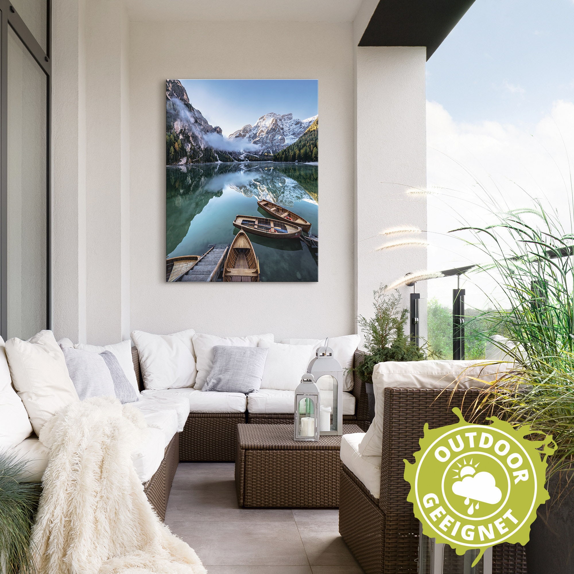 Artland Wandbild »Pragser Wildsee in Südtirol«, Bilder von Booten & Schiffen, (1 St.), als Alubild, Outdoorbild, Leinwandbild in verschied. Größen