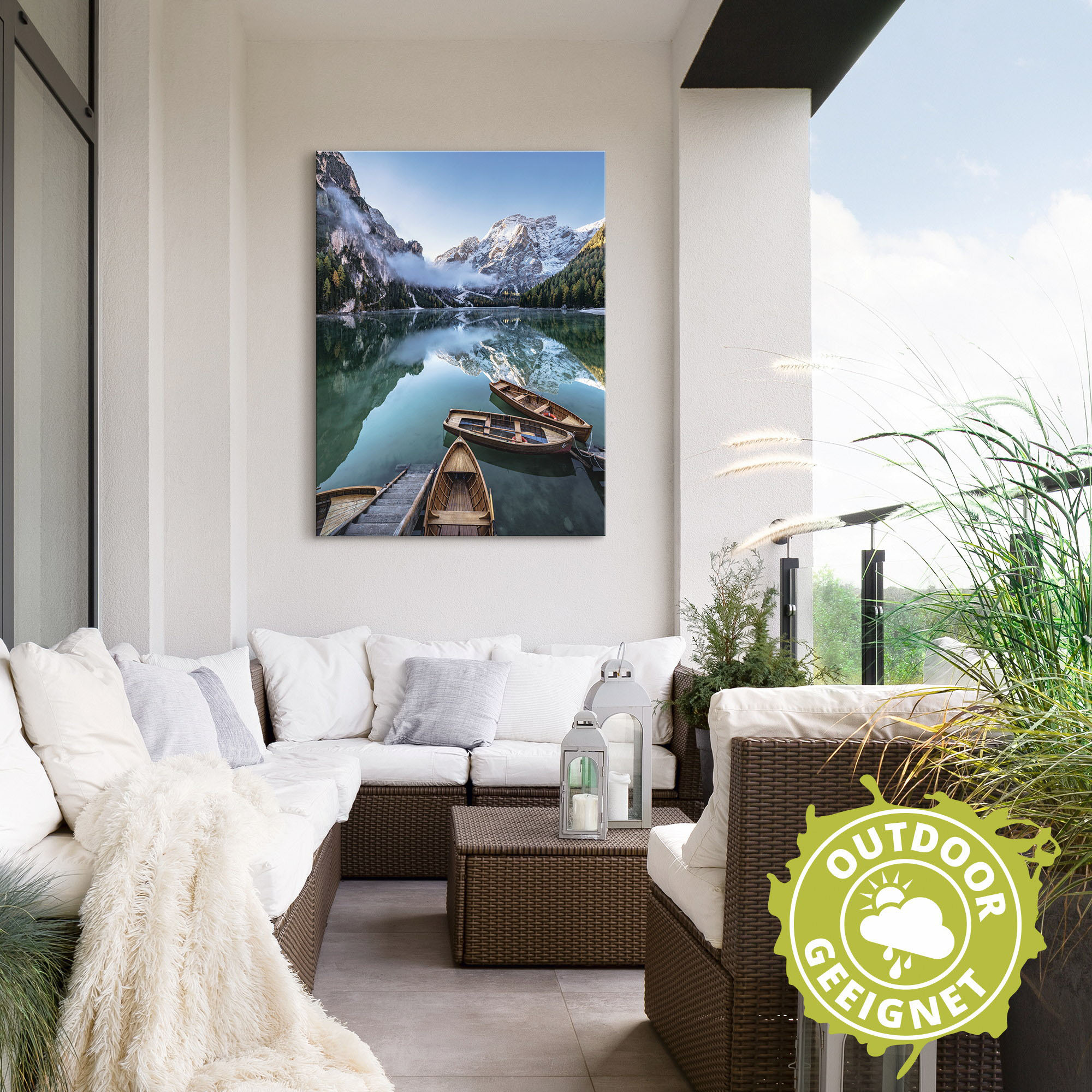 Thumbnail - Artland Wandbild "Pragser Wildsee in Südtirol", Bilder von Booten & Schiffen, (1 St.), als Alubild, Outdoorbild, Leinwan...