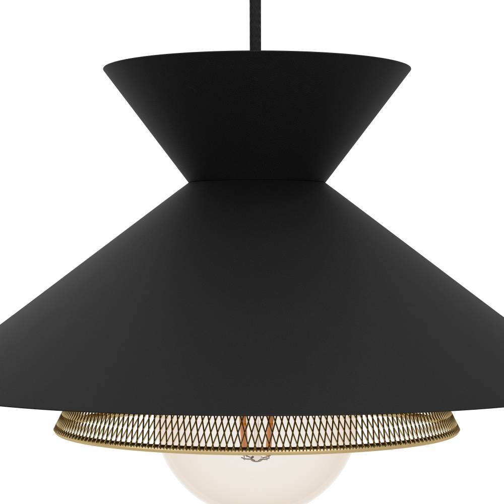 EGLO Hängeleuchte »GRIZEDALE«, 3 flammig, Leuchtmittel E27 | ohne Leuchtmittel, Pendelleuchte, Esszimmerlampe, Japandi-Design aus Metall in Schwarz