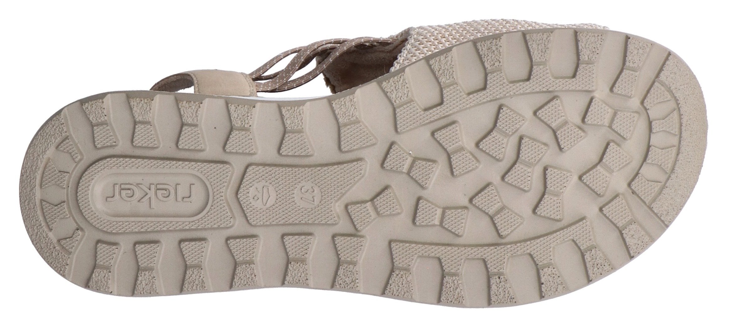 Rieker Plateausandale »vegan«, Sommerschuh, Sandalette, Keilabsatz, mit genoppter Innensohle