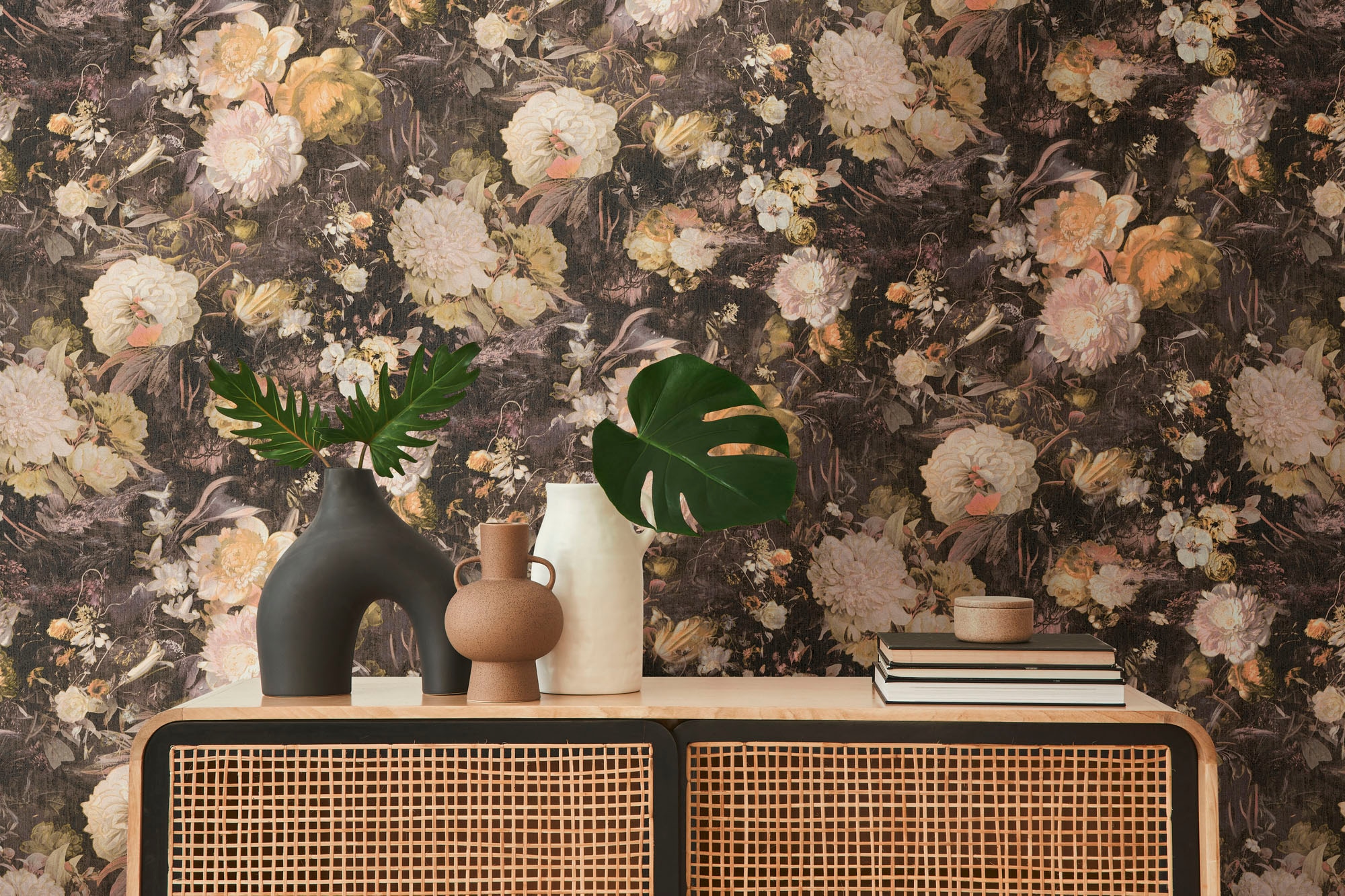 A.S. Création Vliestapete »THE BOS Blumentapete Floral« abstrakt | gemustert | leicht glänzend leicht strukturiert Blumenwand Tapeten Wohnzimmer Schlafzimmer Küche modern Design Optik