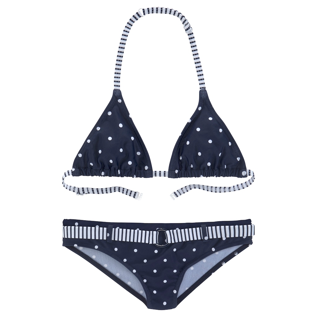 s.Oliver Triangel-Bikini »Audrey Kids«, im Punkte-Streifen-Mix