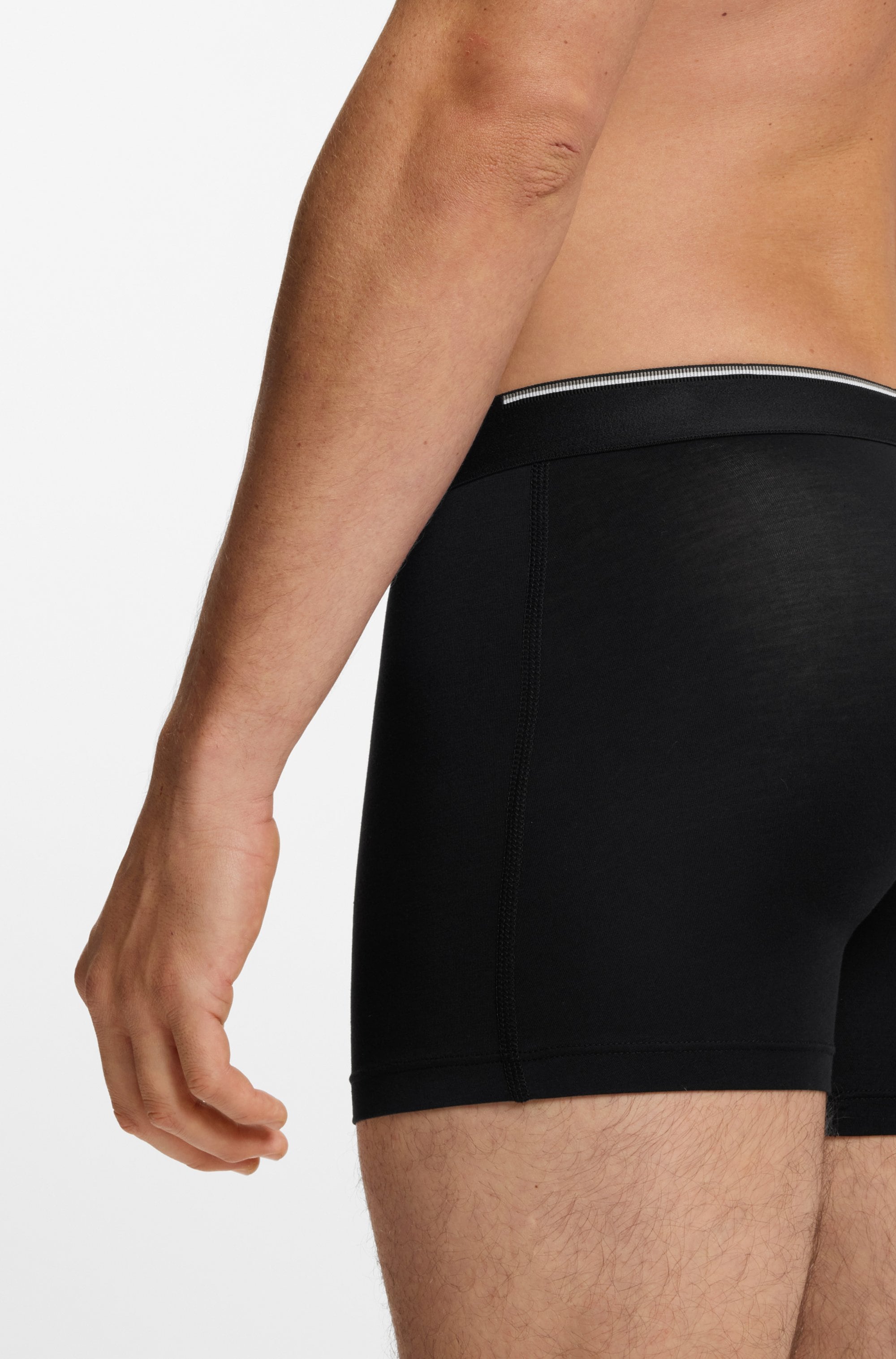 BOSS Boxer »Boxer Brief 3P Bamboo«, (Packung, 3 St.), mit Logoschriftzug auf dem Bund