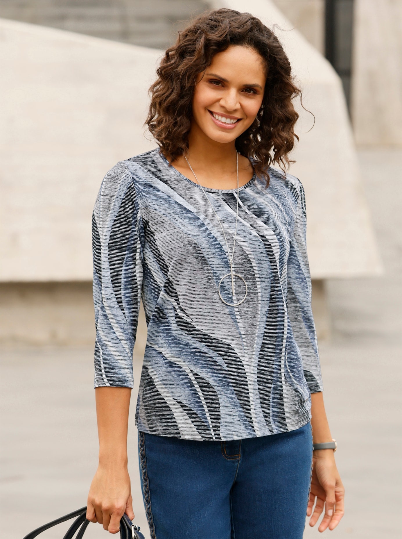 Casual Looks 3/4-Arm-Shirt "Rundhals-Shirt" 1 Stk. tlg. günstig online kaufen