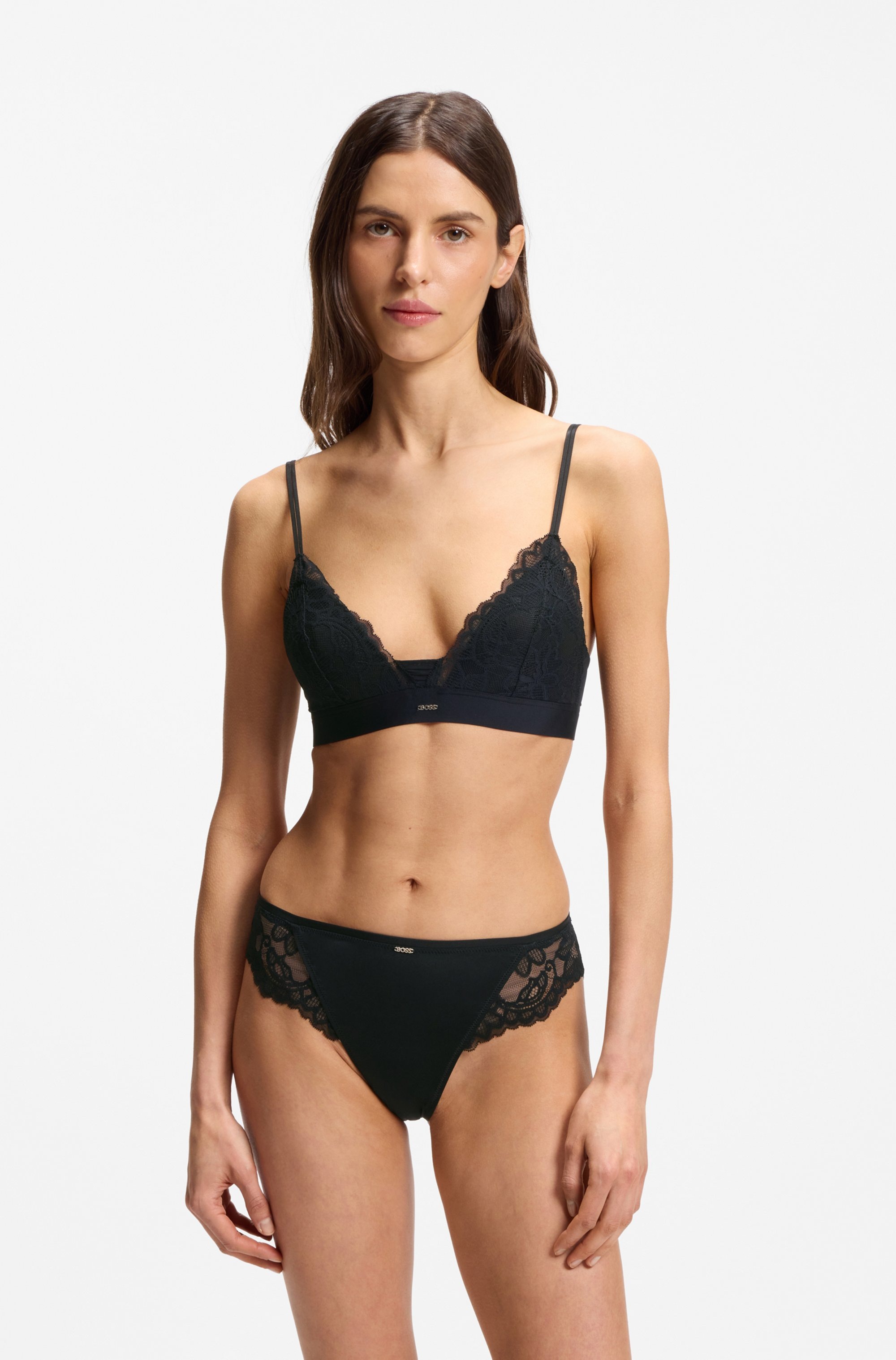 BOSS Slip »BRIEF BLOSSOM« mit Spitze, Label-Anhänger