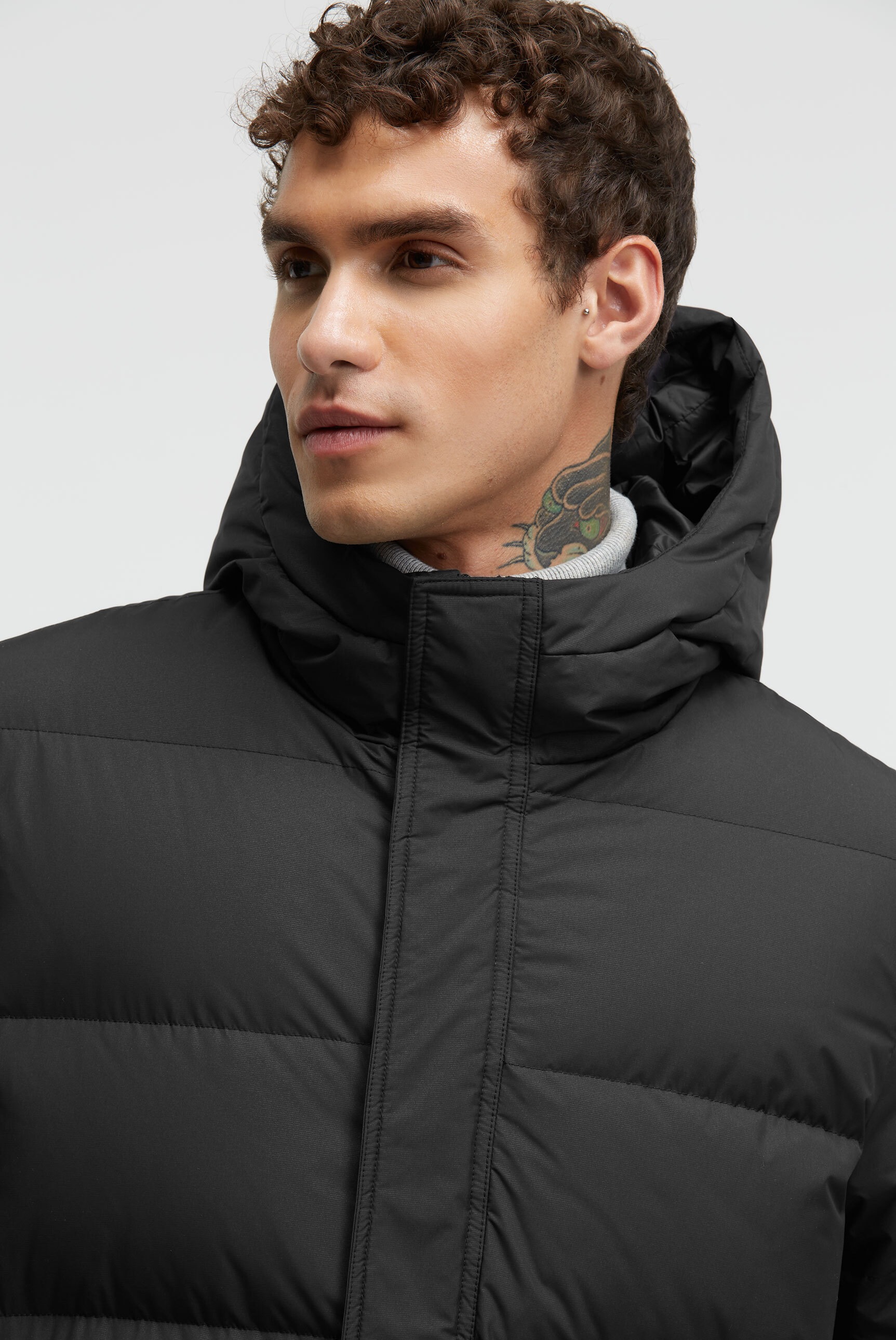 CMPD Langjacke mit Kapuze mit hochgeschnittener Kapuze