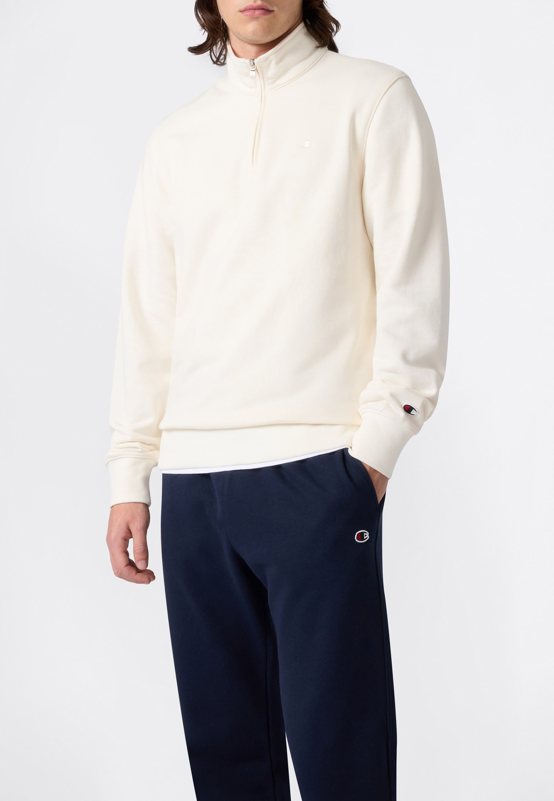 Champion Sweatshirt "ICONS TONAL Half Zip Sweatshirt", mit halbem Reißverschluss, aus Baumwolle und Polyester, normale Länge