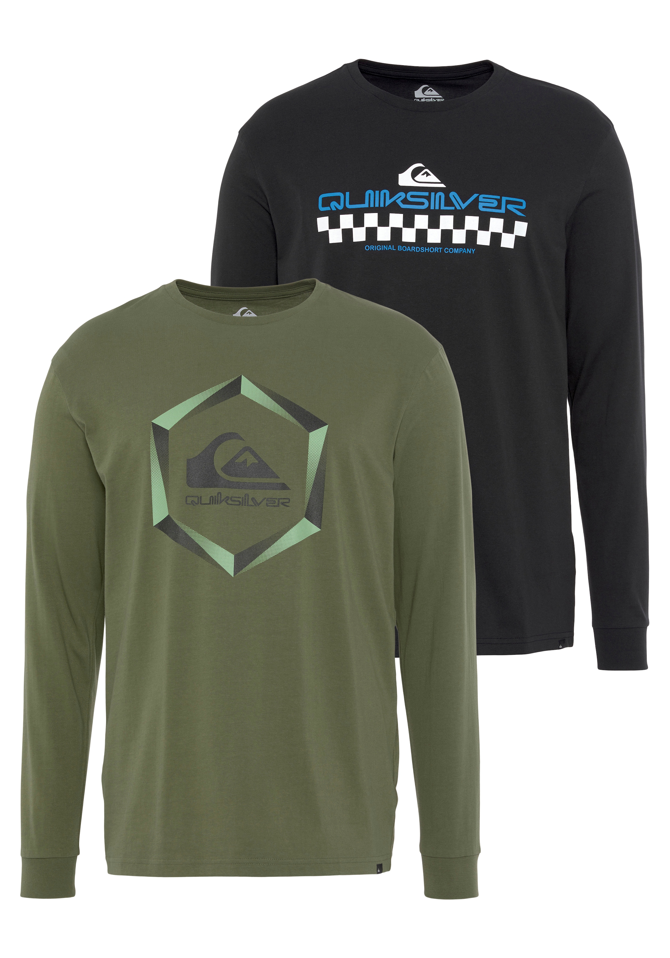 Quiksilver Langarmshirt "Herren Doppelpack mit Logodruck" Packung, 2 Stk. t günstig online kaufen