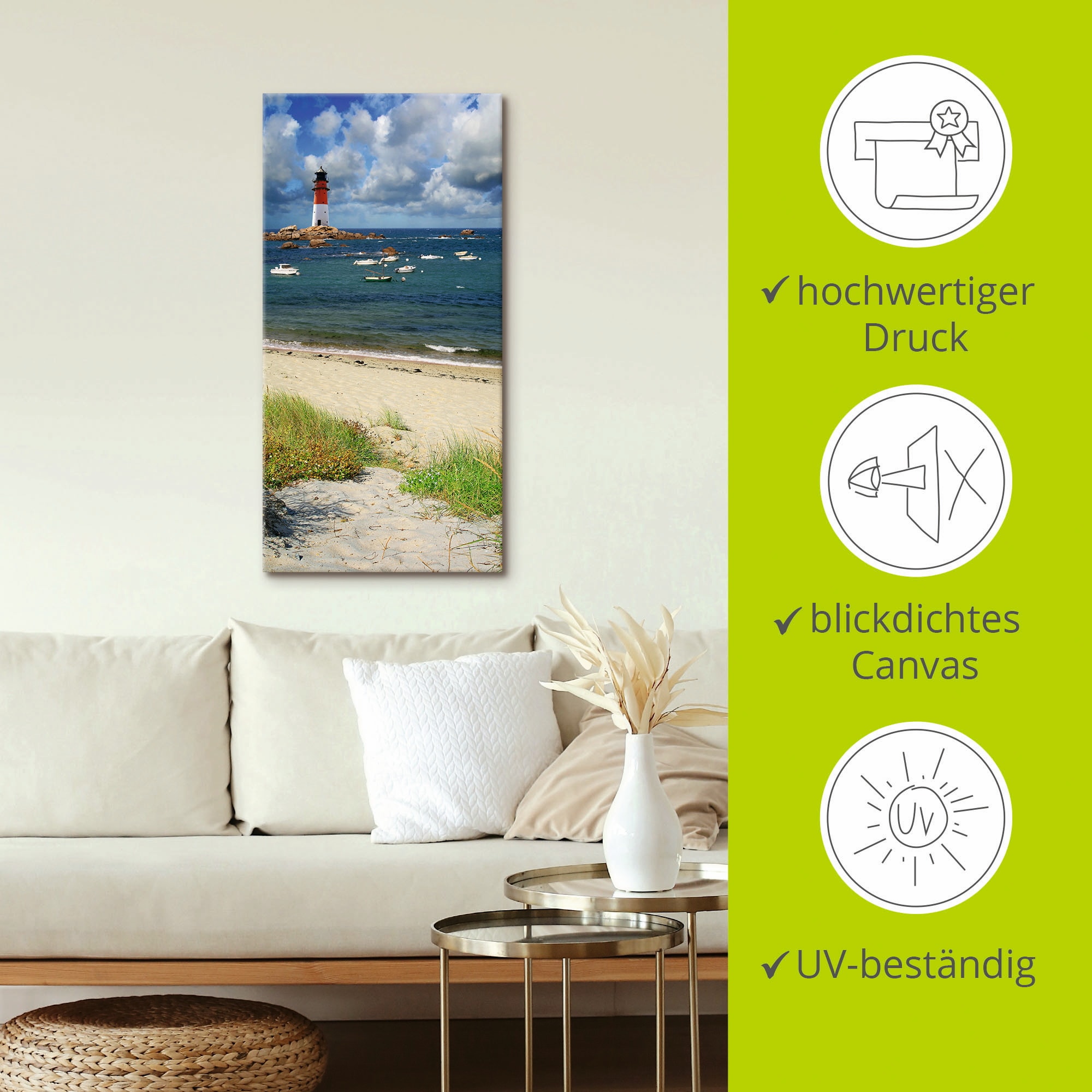 Artland Wandbild »Blick von den Dünen«, Küste, (1 St.), als Leinwandbild, Poster in verschied. Größen