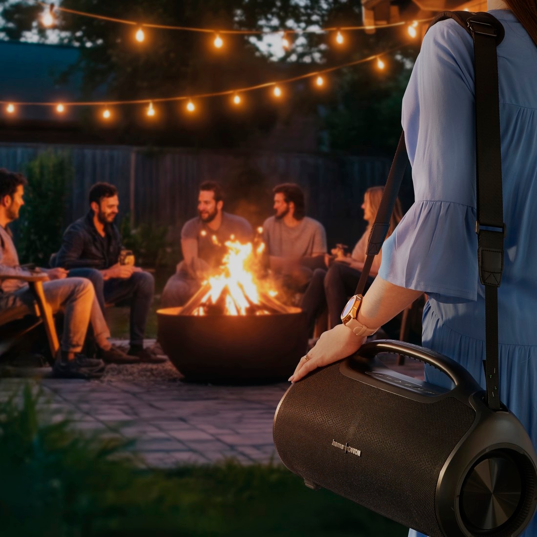 Hama Bluetooth-Lautsprecher »Bluetooth-Lautsprecher groß 120W (Musikbox wasserfest IPX6, PowerPack)«, Outdoor, tragbar, App-Steuerung, 24h Akku, kabellos, Ladefunktion