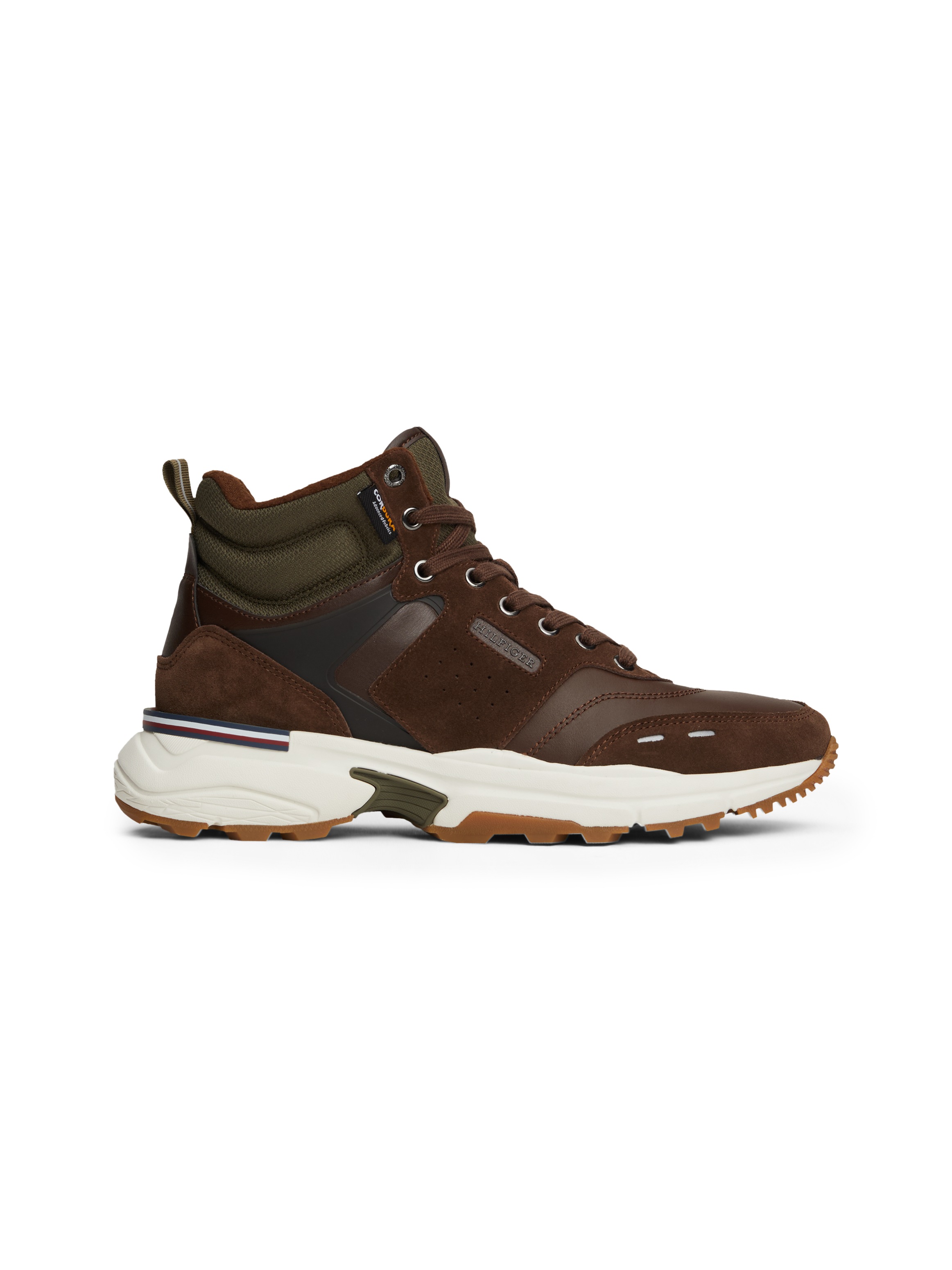Tommy Hilfiger Keilsneaker »M RUNNER CORDURA HI LTH MIX«, Keilabsatz, Schnürboots, Schnürschuh mit gepolstertem Schaftrand