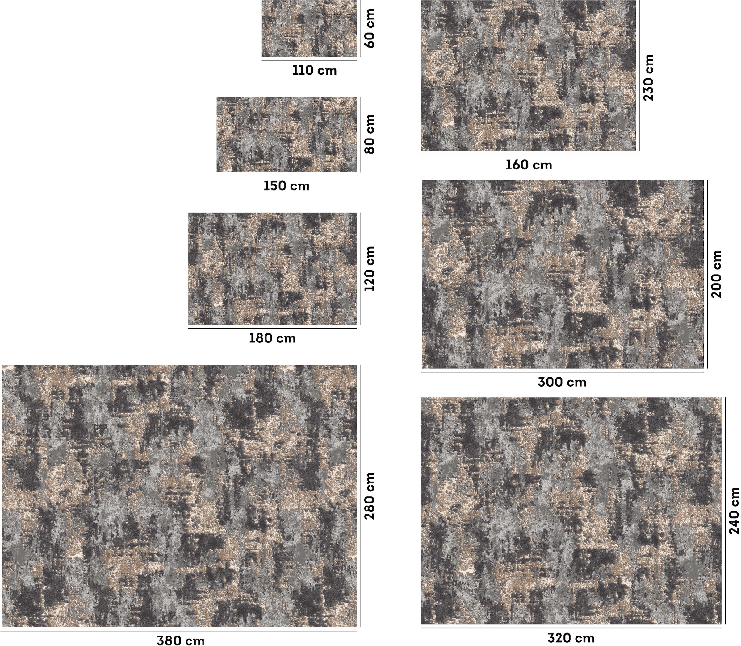 OTTO home Teppich »Janory, Marmor-Optik«, rechteckig, 9 mm Höhe, mit besonders weichem Flor, Kurzflor, modernes Design
