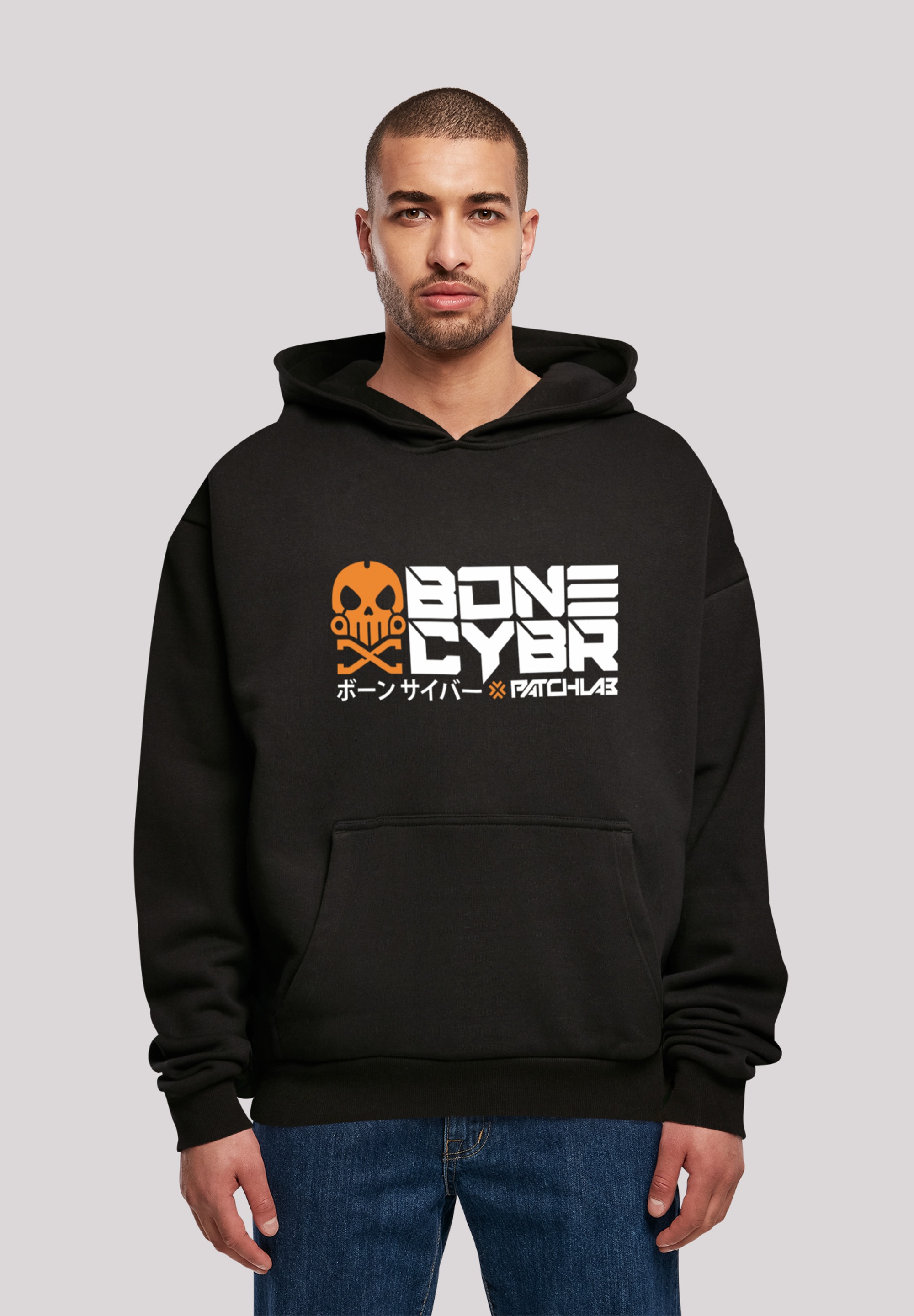 F4NT4STIC Kapuzenpullover "MUSTERBRAND BONE CYBER Orange Techronin", Print