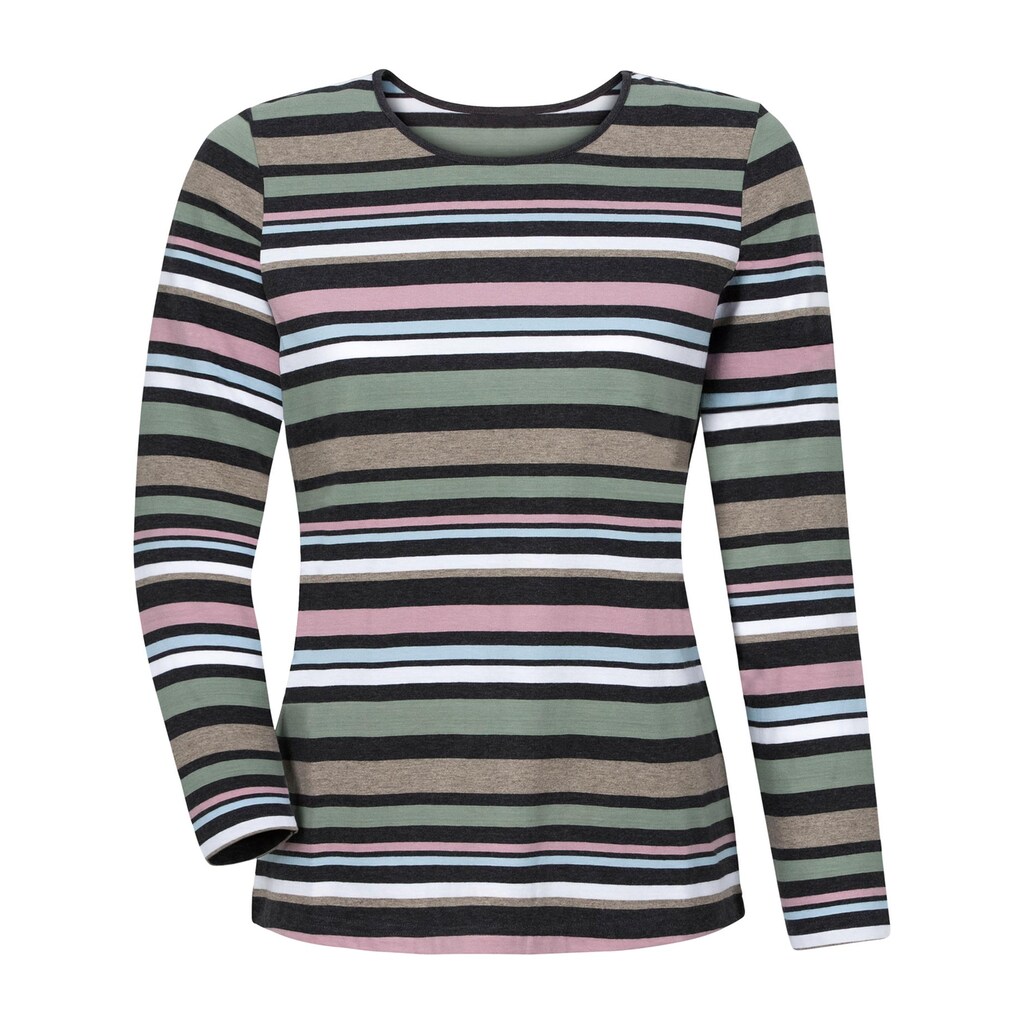 Damenmode Shirts & Sweatshirts Casual Looks Longsleeve »Shirt«, (1 tlg.) bunt-geringelt