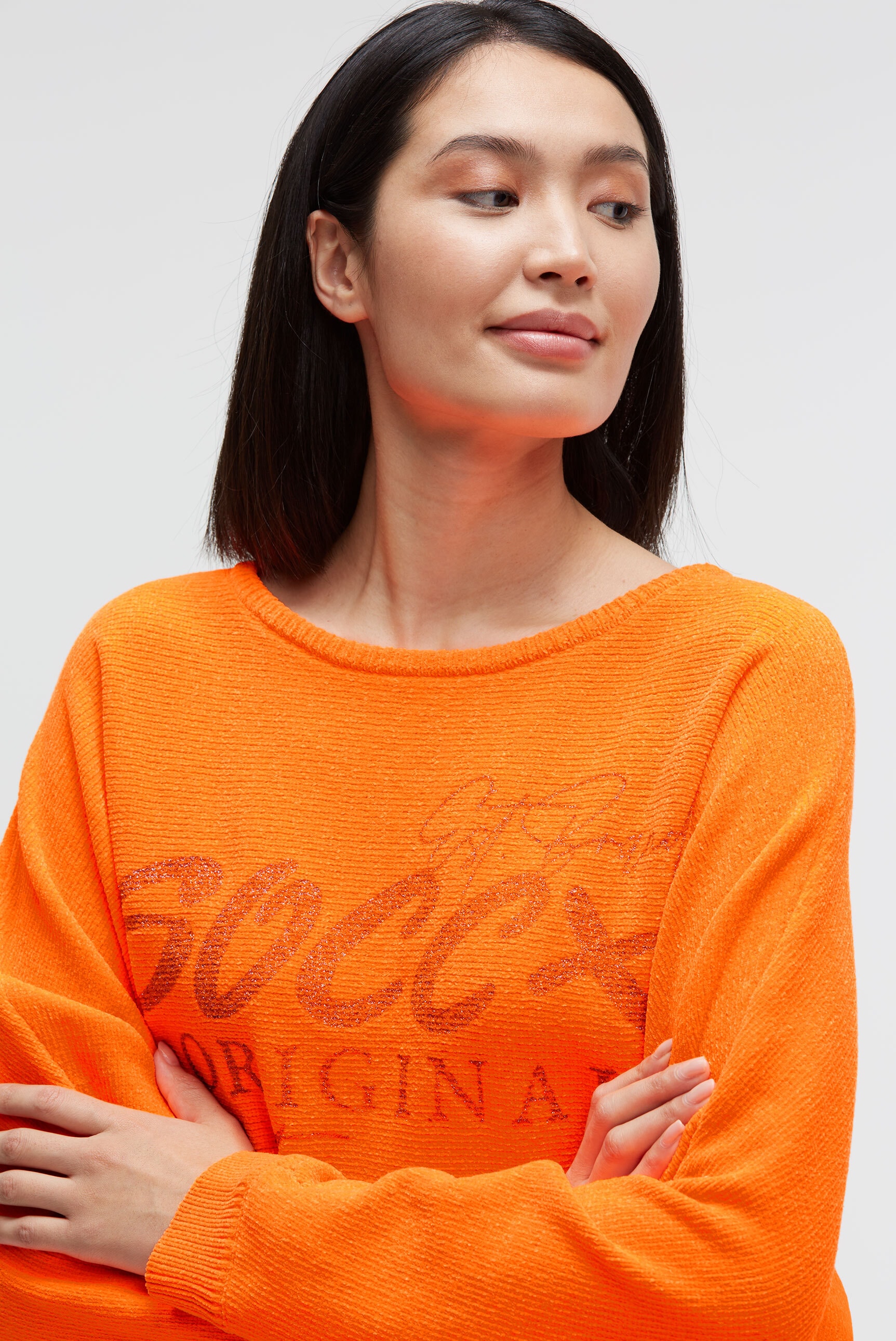 SOCCX Rundhalspullover mit Fledermaus-Ärmeln