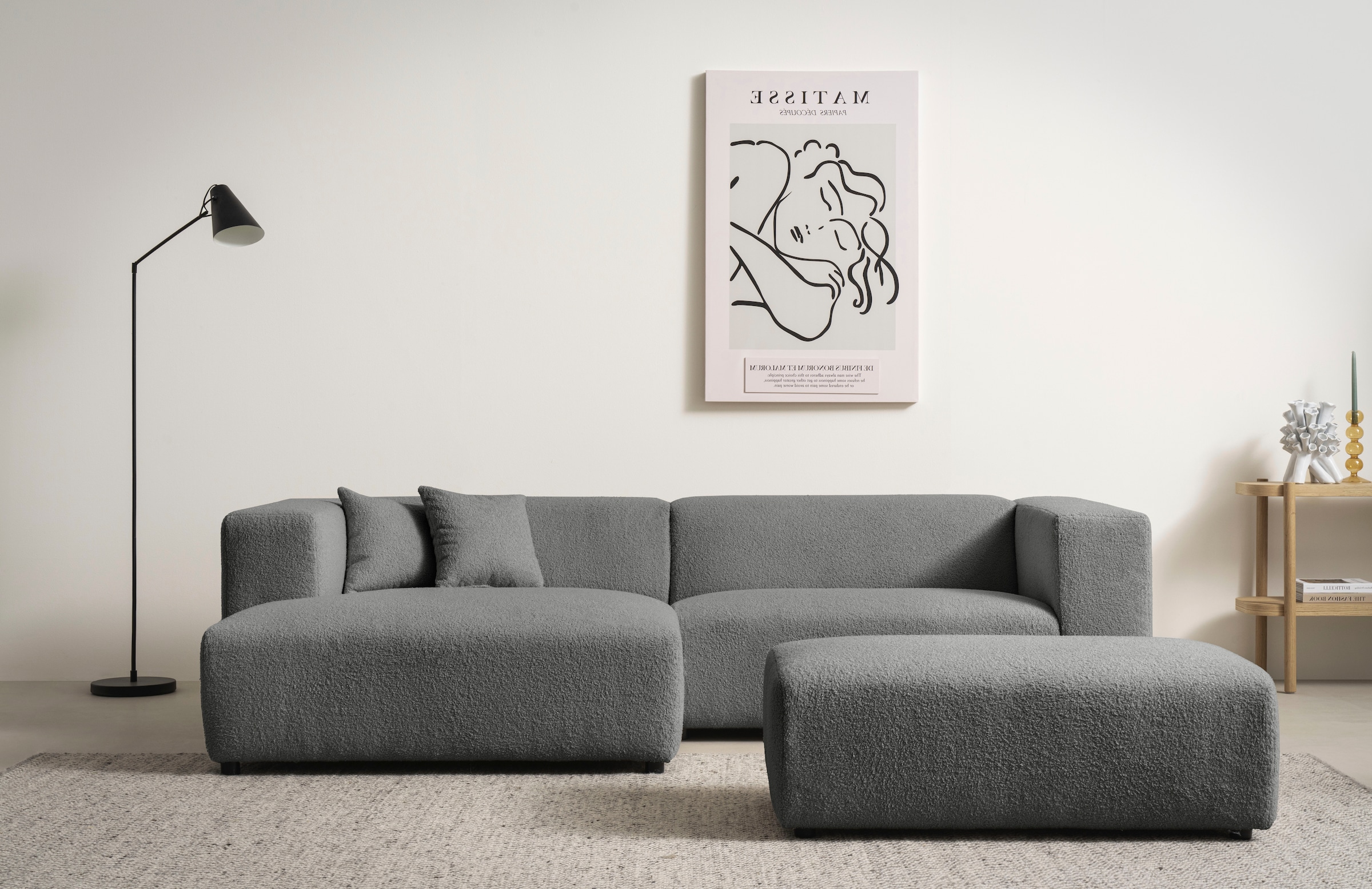 Home affaire Polsterecke "BAKELS, Ecksofa-Set mit Hocker, L-Form mit Schlaf günstig online kaufen