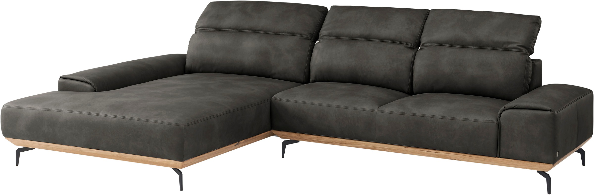 Musterring Wohnlandschaft »MR 2490«, Fuß Schwarz, Sitzhöhe 46cm, wahlweise mit Funktionen, Maße 342x207 cm