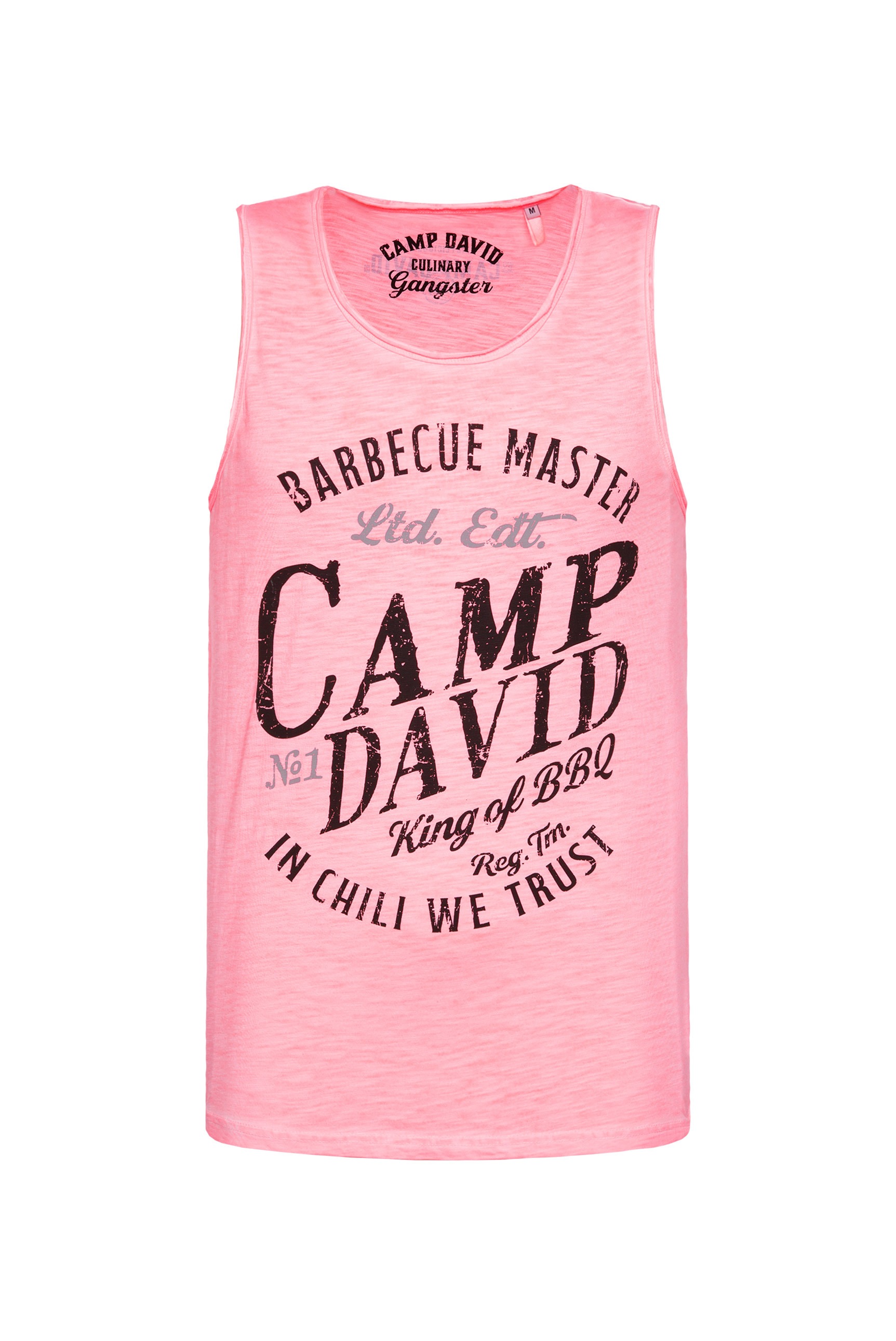 CAMP DAVID Tanktop, mit offenen Kanten an den Ausschnitten