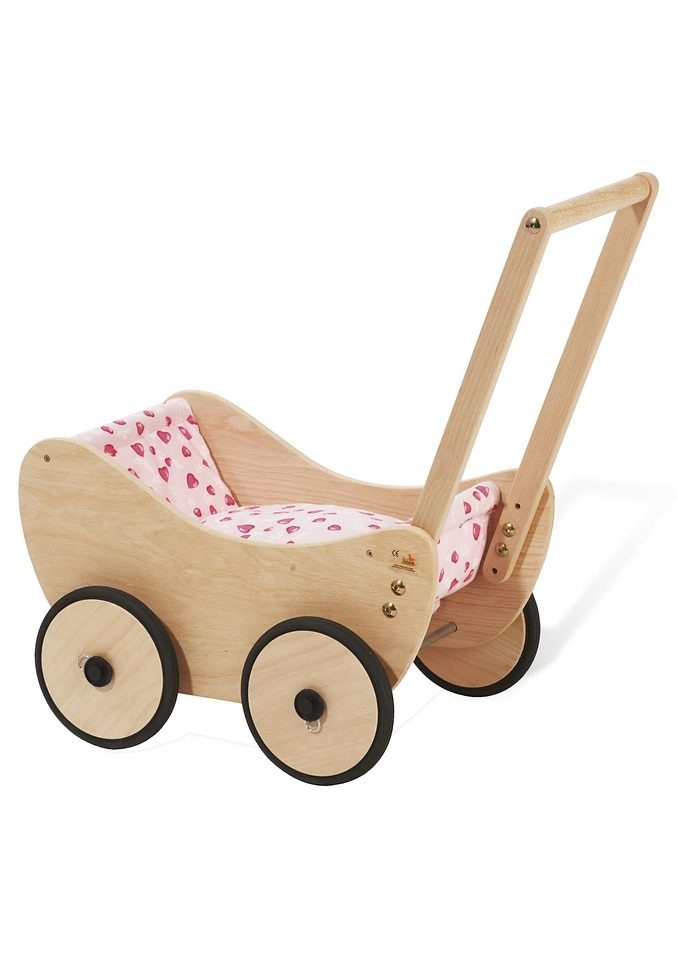 Puppenwagen »Trixi - Herzchen«, aus Holz mit Bettzeug; Made in Europe