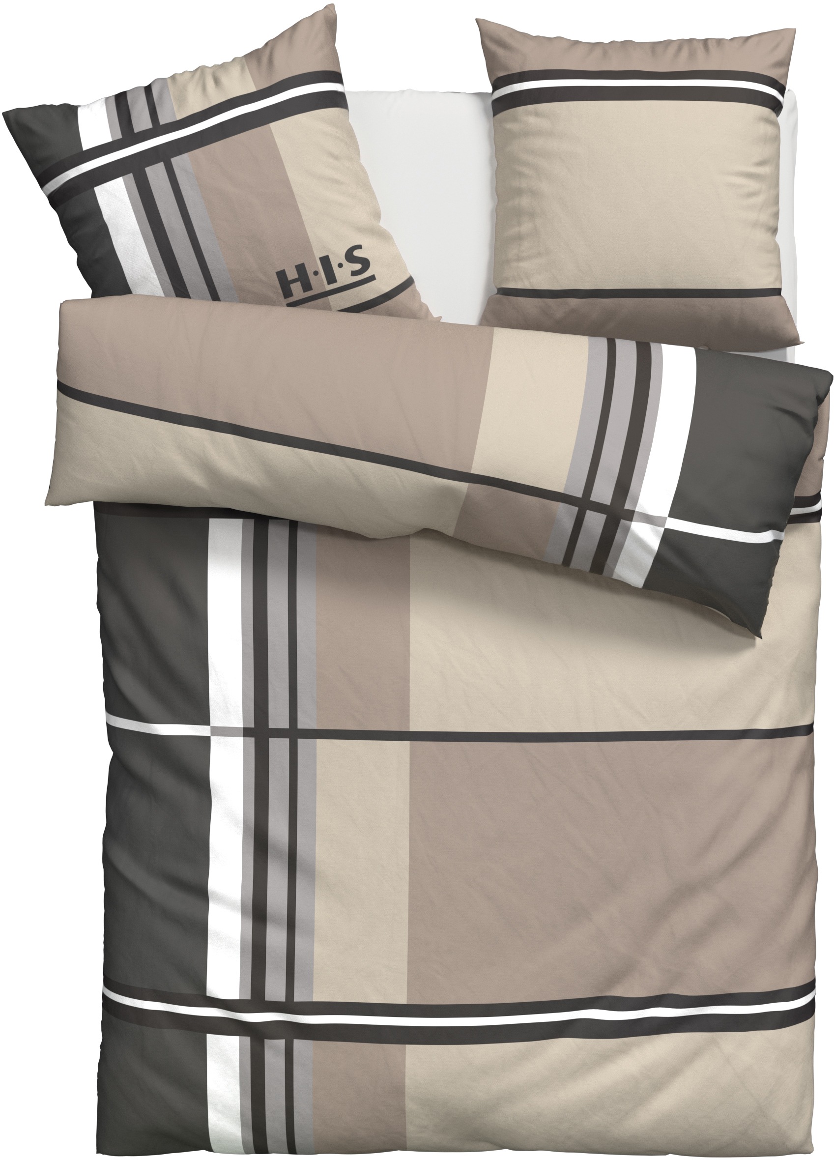 H.I.S Bettwäsche "Cassia" 2 Stk. in sportlichem Karo Design,Bettwäsche aus günstig online kaufen