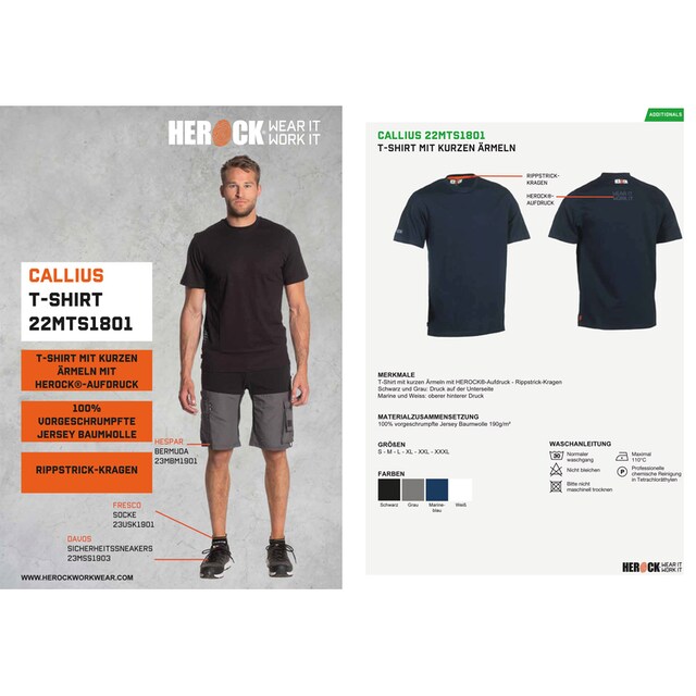 Herock T-Shirt »Callius T-Shirt kurze Ärmel«, Rundhalsausschnitt, kurze  Ärmel, Herock®-Aufdruck, Rippstrickkragen ▷ für | BAUR