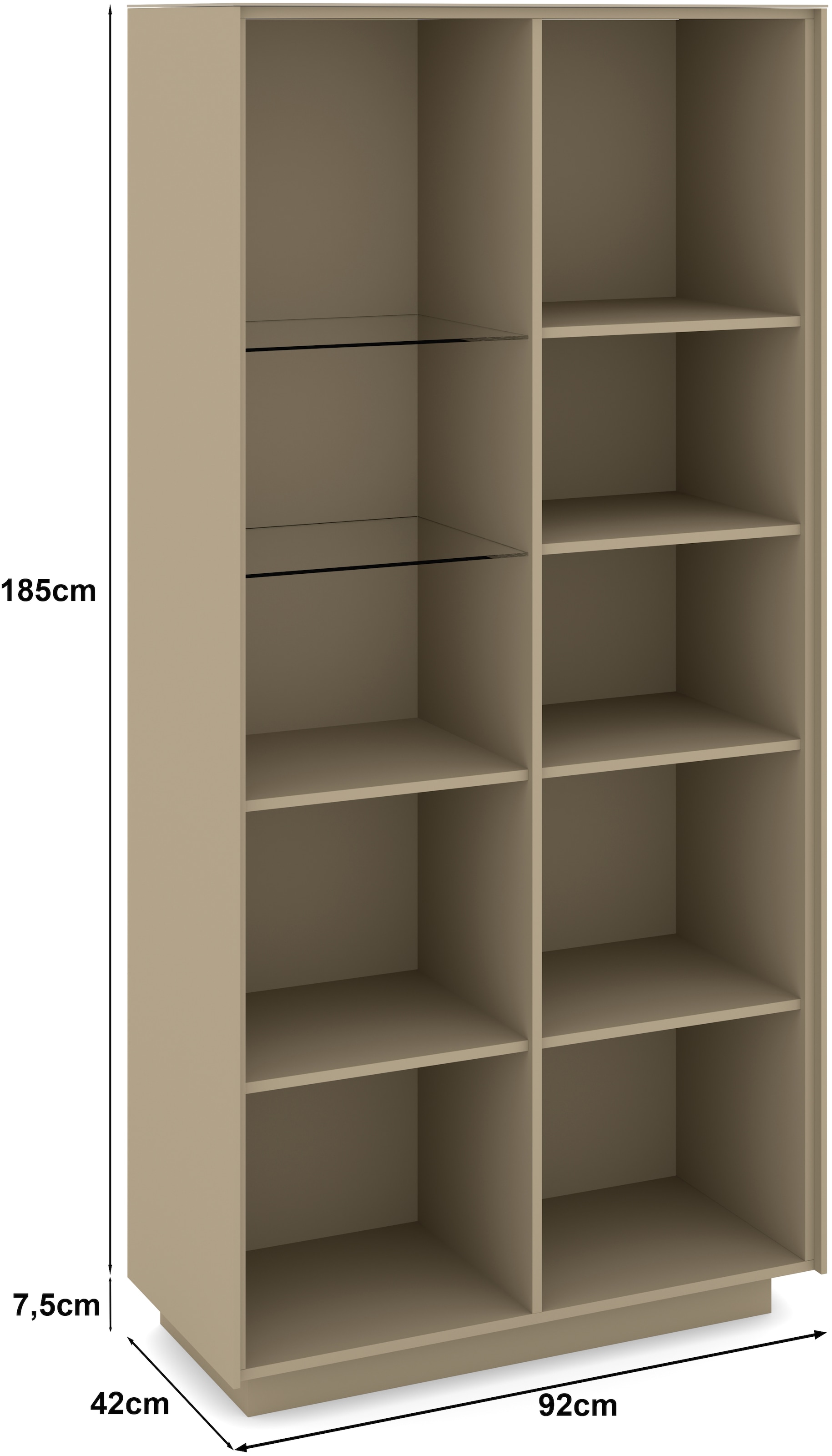 set one by Musterring Standvitrine »Reno« 1 Stk. tlg. Mit Sockel in diversen Farben, 193 cm Höhe & Farbauswahl