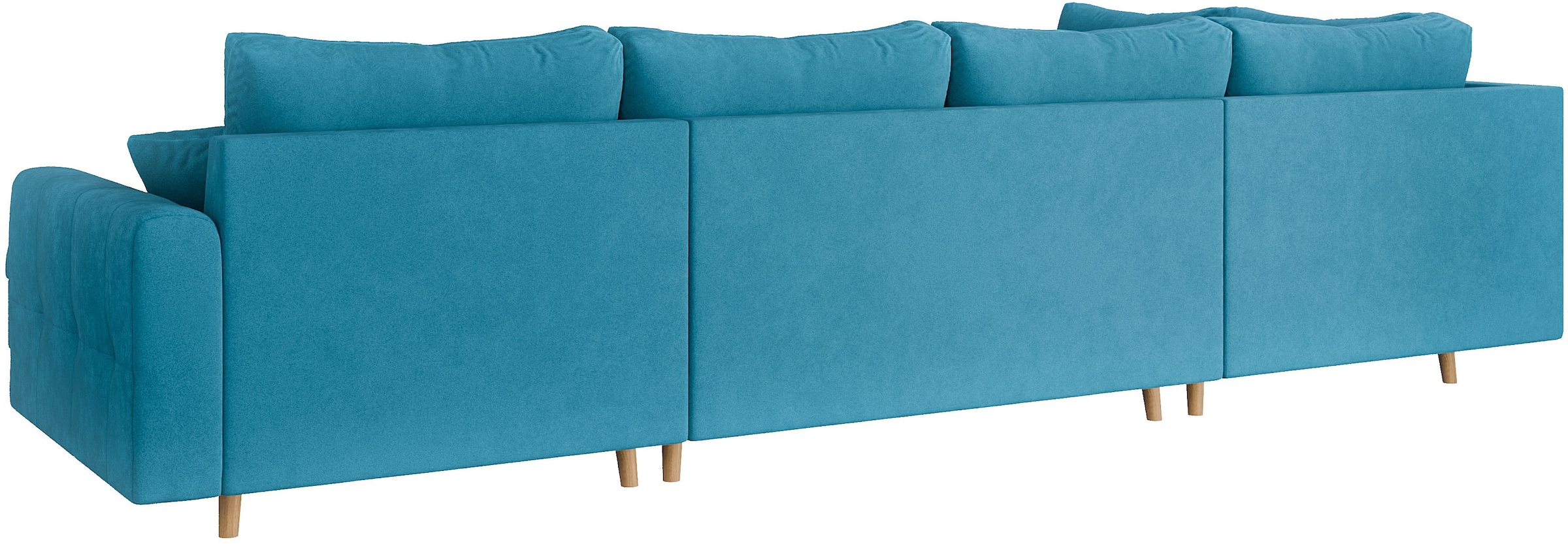 Home affaire Wohnlandschaft »CHARRE U-Form mit Ottomane, Maße B/T/H: 310/161/81 cm«, feine Steppung, lose Rücken- und Zierkissen, auch in Cord und Bouclé