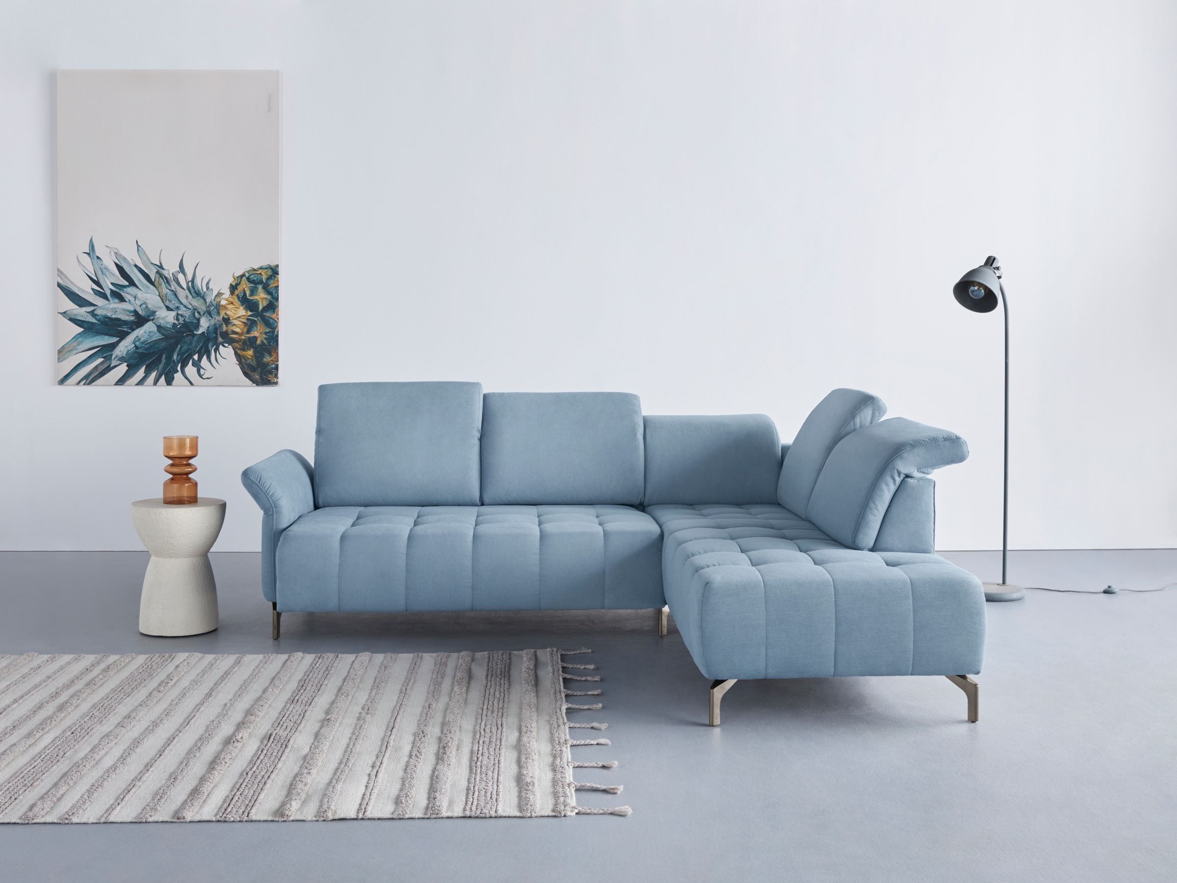 OTTO home Ecksofa "Fresh L-Form" Federkern, wahlweise Kopfteilverstellung und motorischer Vorziehsitz